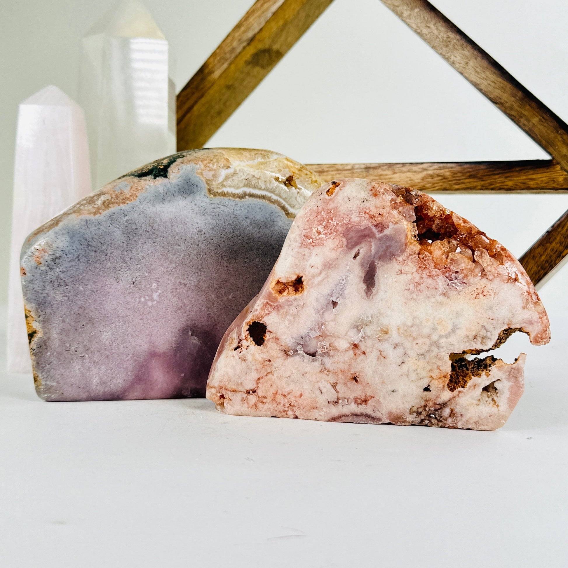 amethyst with decorations in the background