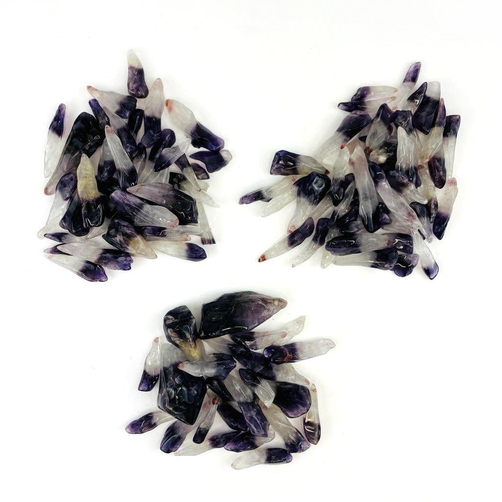 Polished Amethyst Points in 3 piles of 1/2 pound each pile
