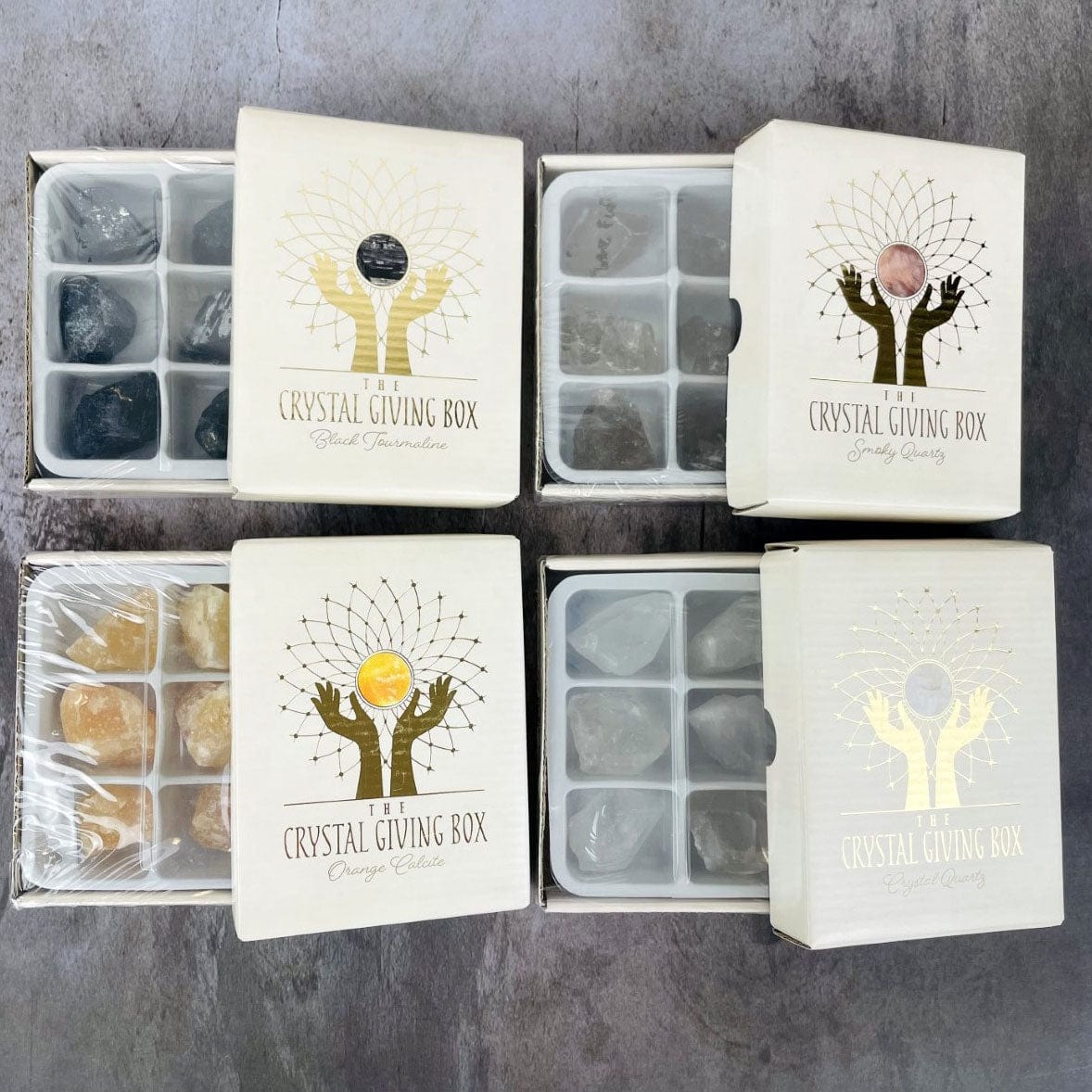 4 Crystal Giving Box - Set of 6 of 4 different stones