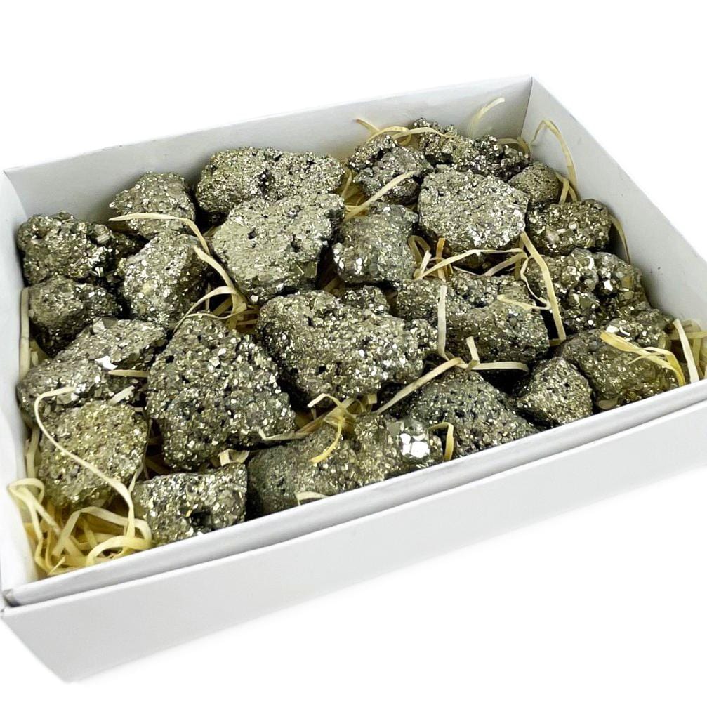 box of Rough Pyrite