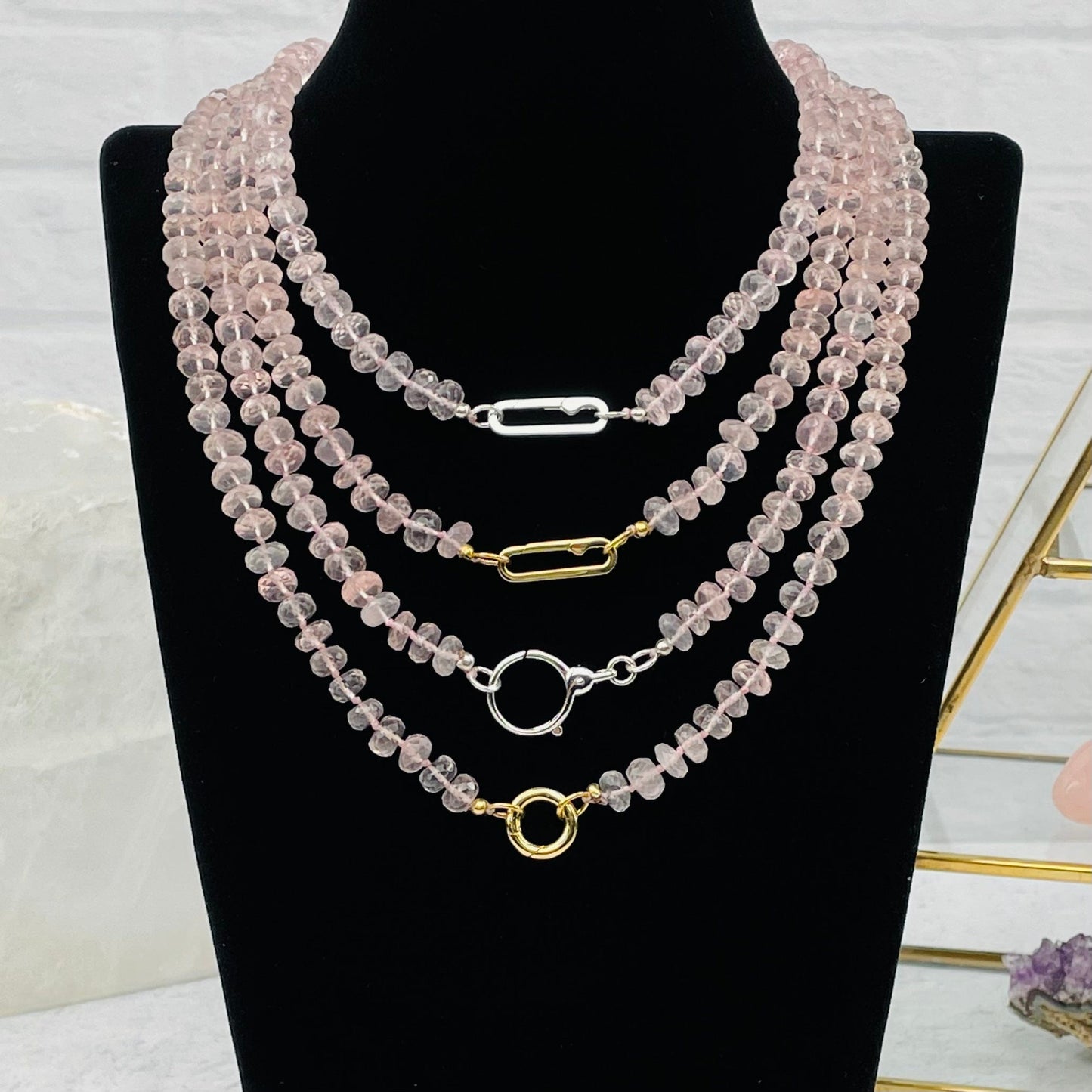 Rose Quartz Candy Necklace - You Choose Style