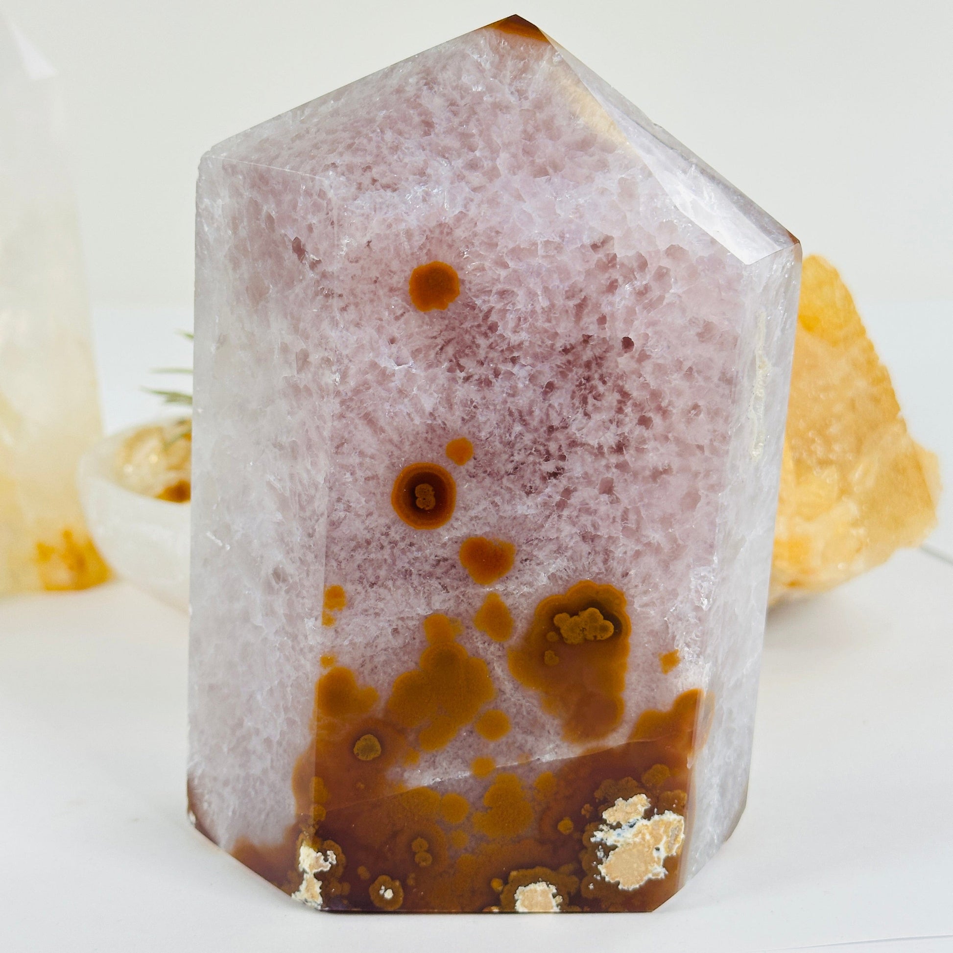 Agate Amethyst Druzy Geode Polished Crystal Point - One-of-a-Kind #2 back view