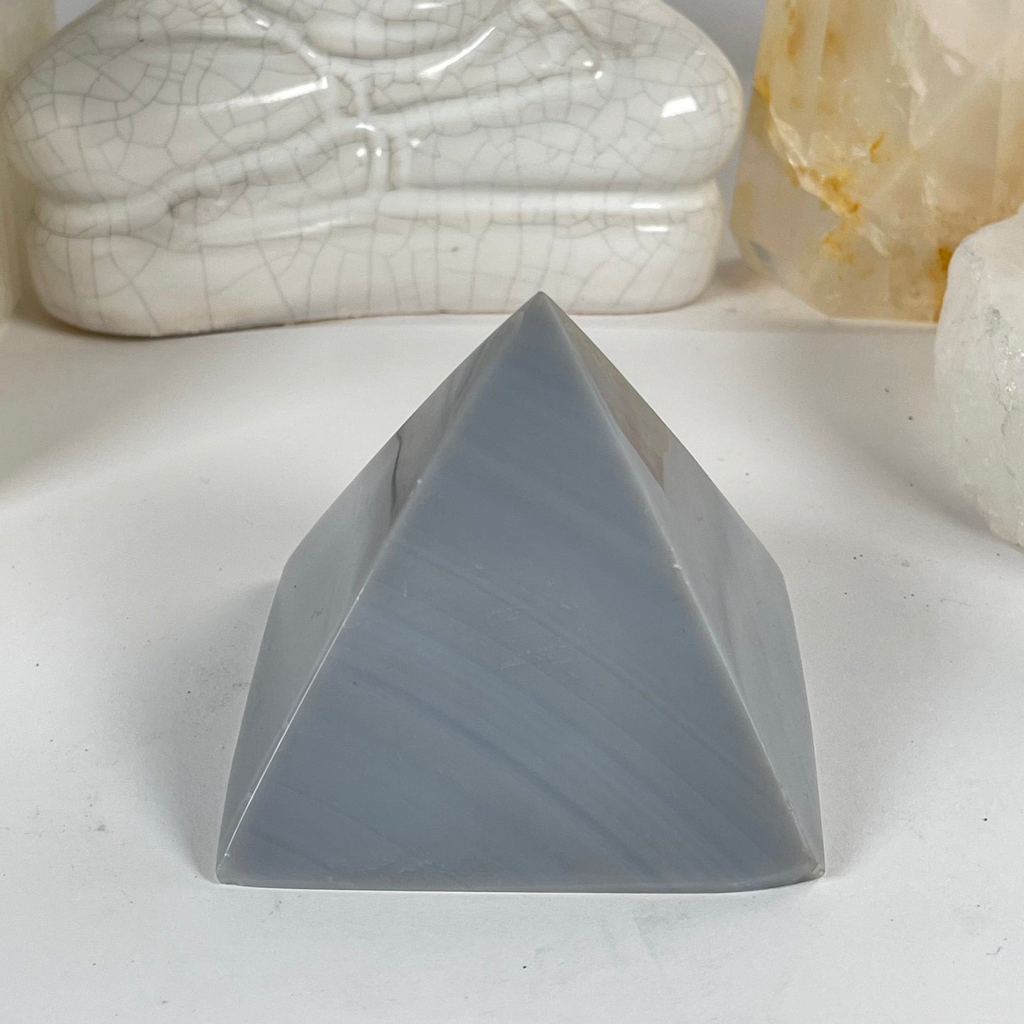 Agate Crystal Pyramid - One-of-a-Kind #2 front view
