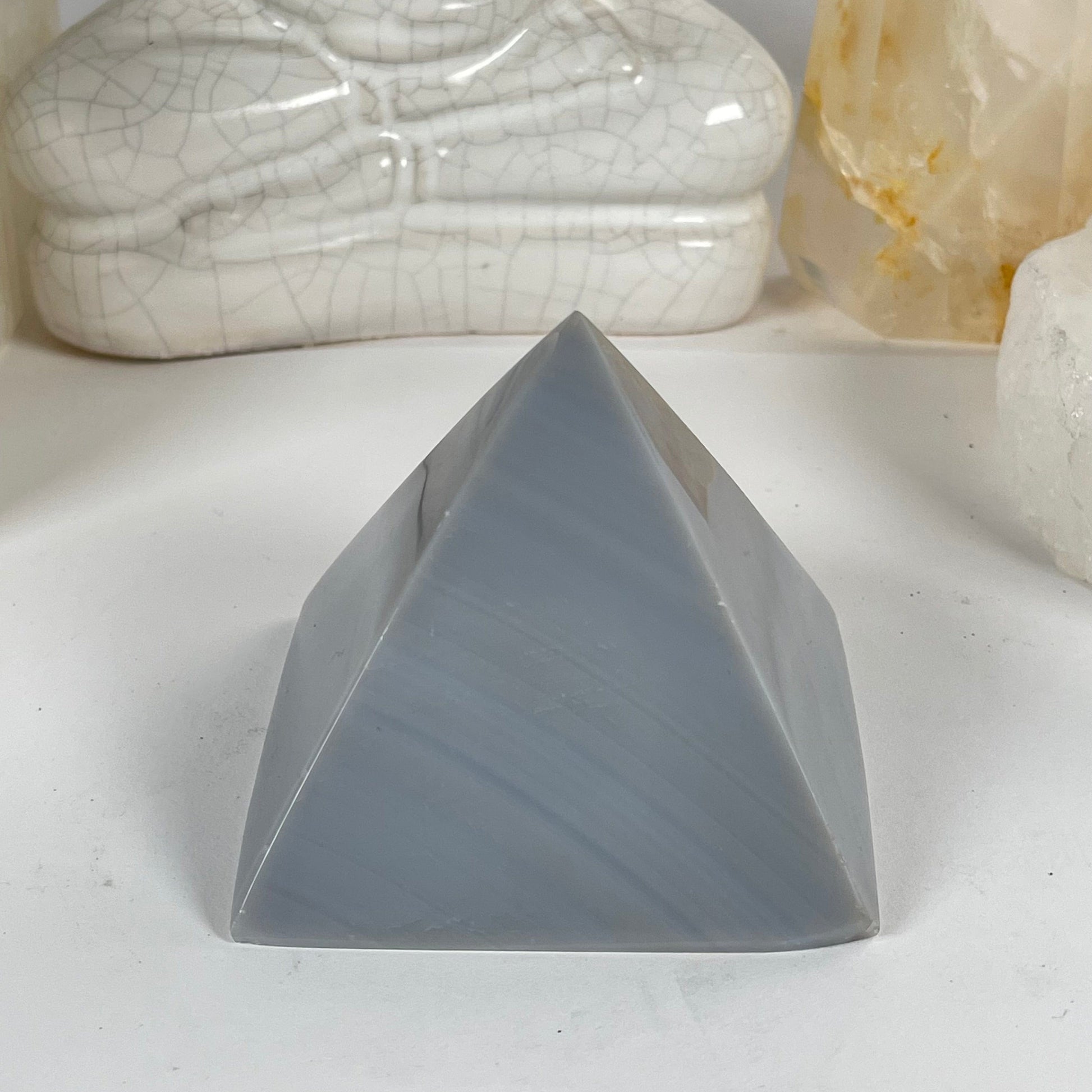 Agate Crystal Pyramid - One-of-a-Kind #2 front view