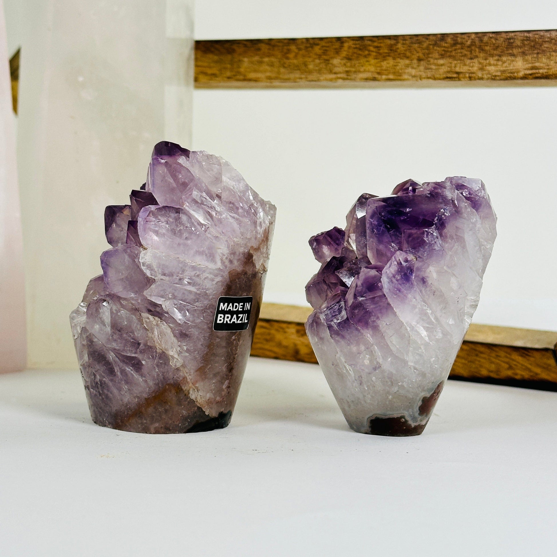 amethyst with decorations in the background