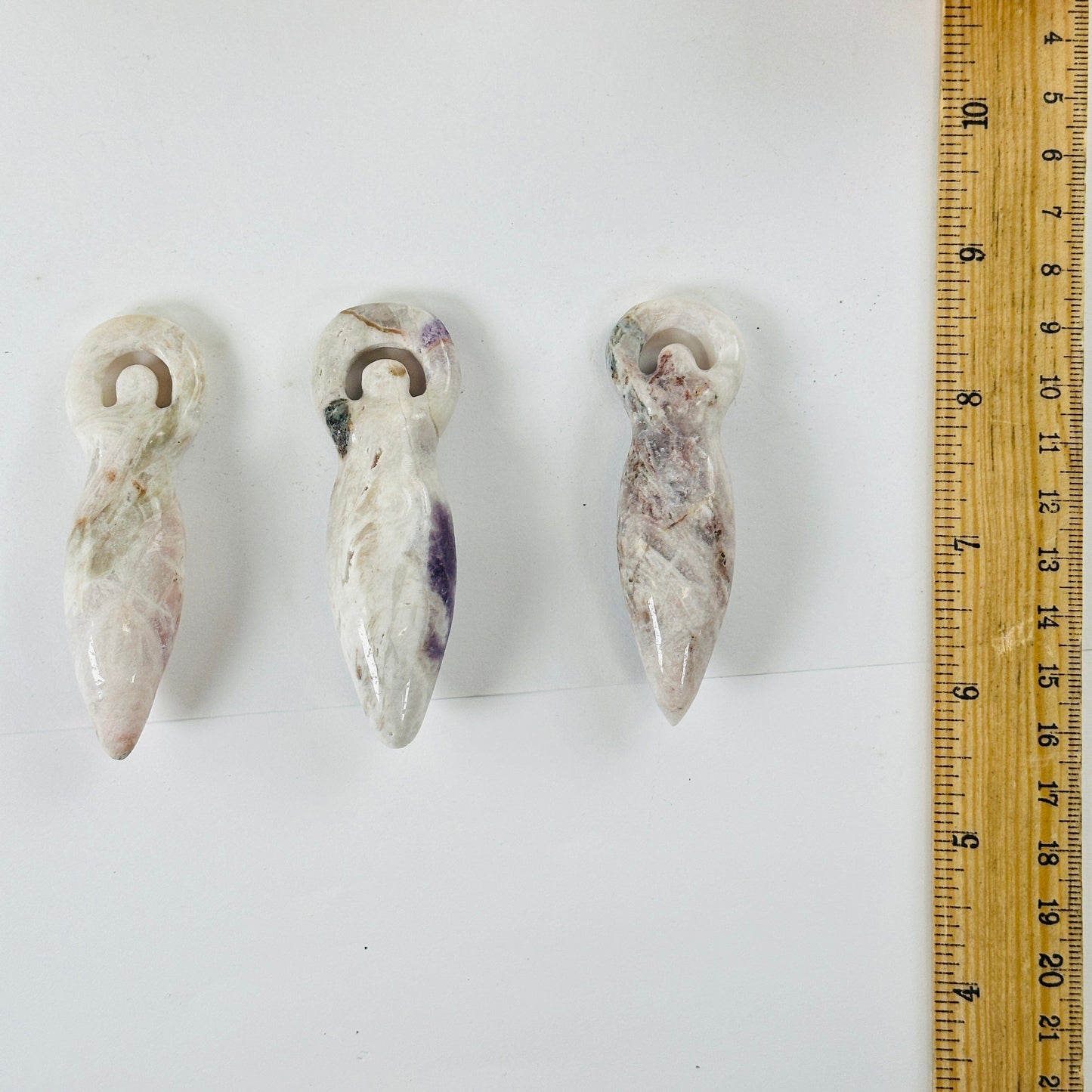 Pink Amethyst Earth Goddess Sculpture - You Choose all variants with ruler for size reference