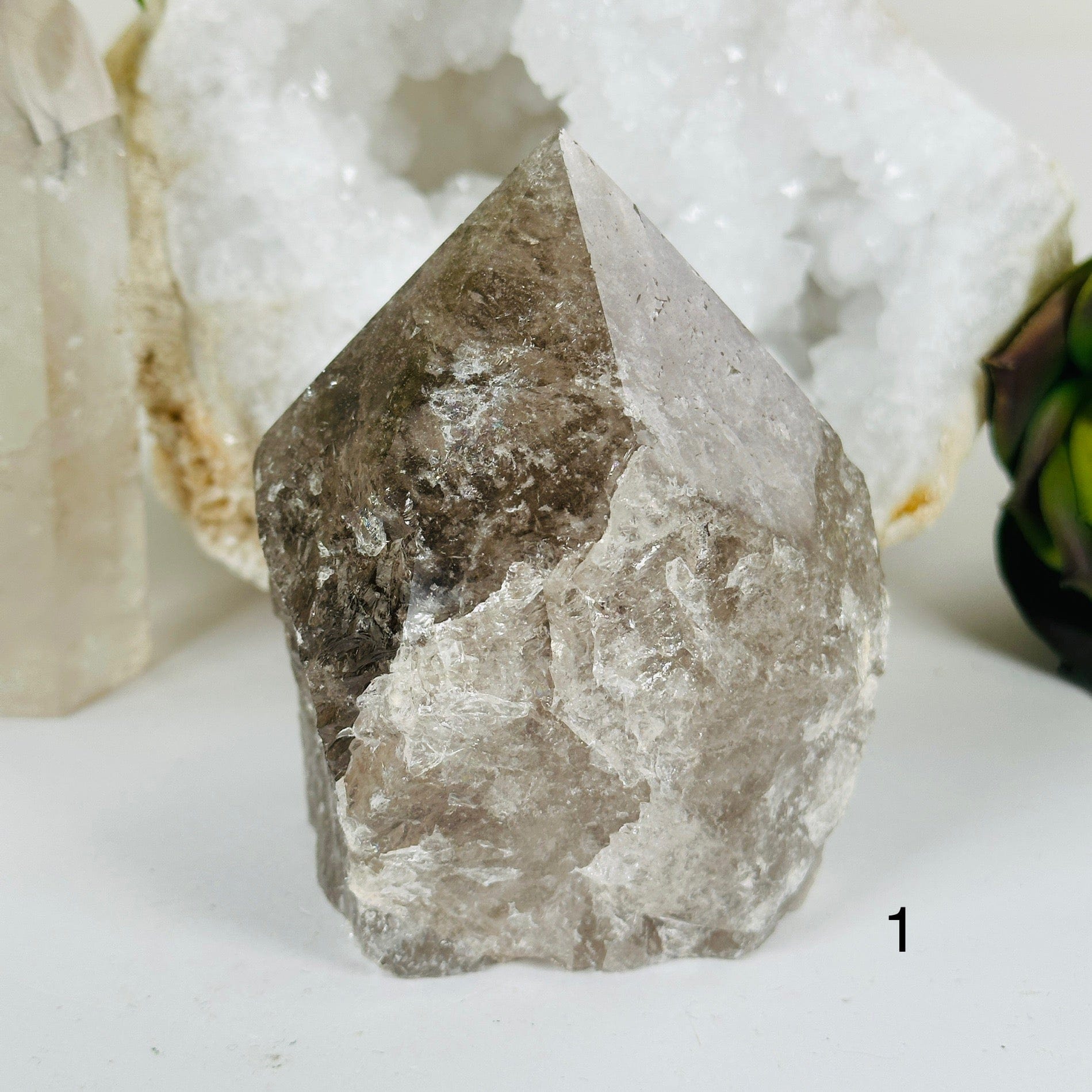 Smoky Quartz Crystal Point - Semi Polished - You Choose #1 variant 1 labeled