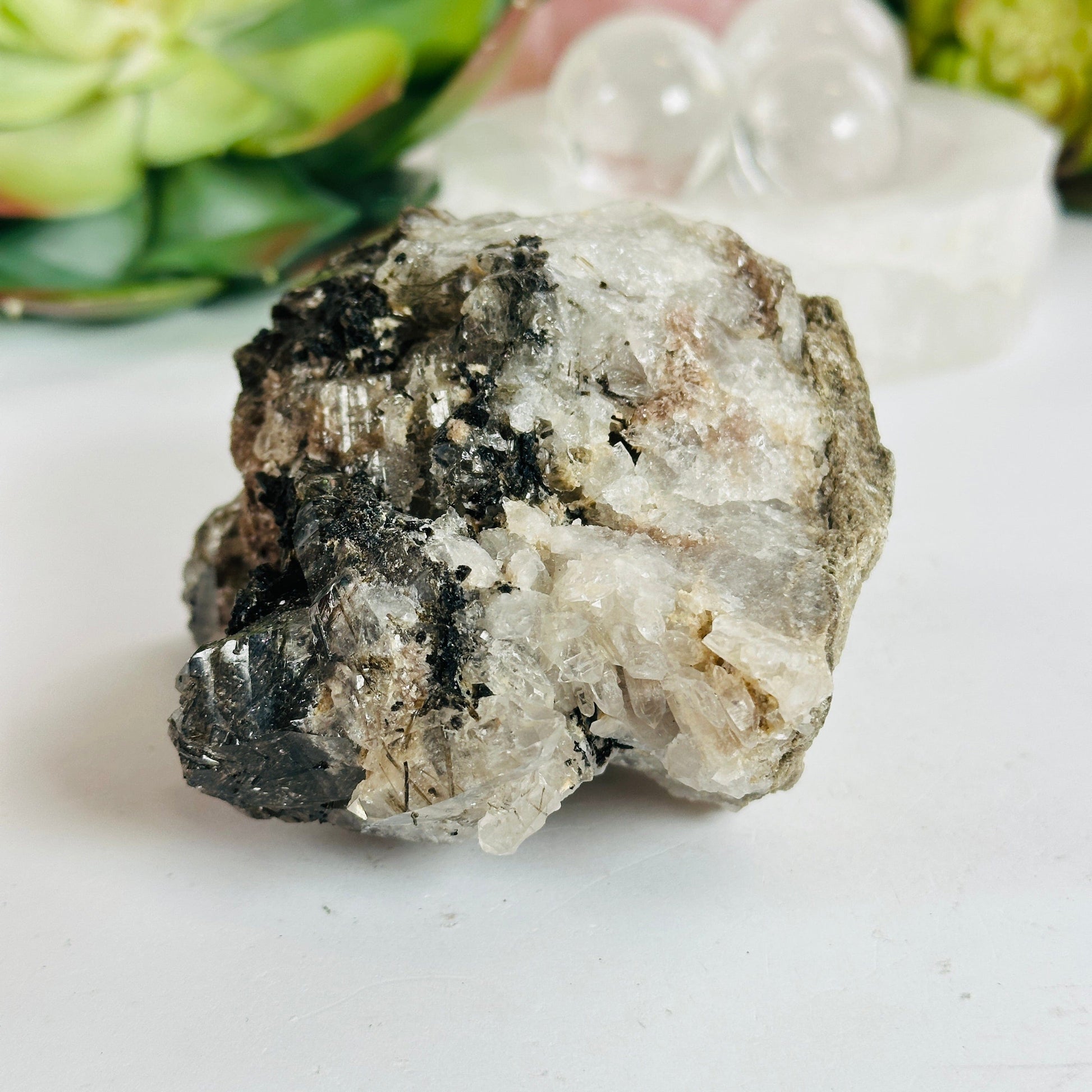 Elestial Alligator Fibrous Smokey Quartz Crystal with Rutile HIGH QUALITY #3 side view 