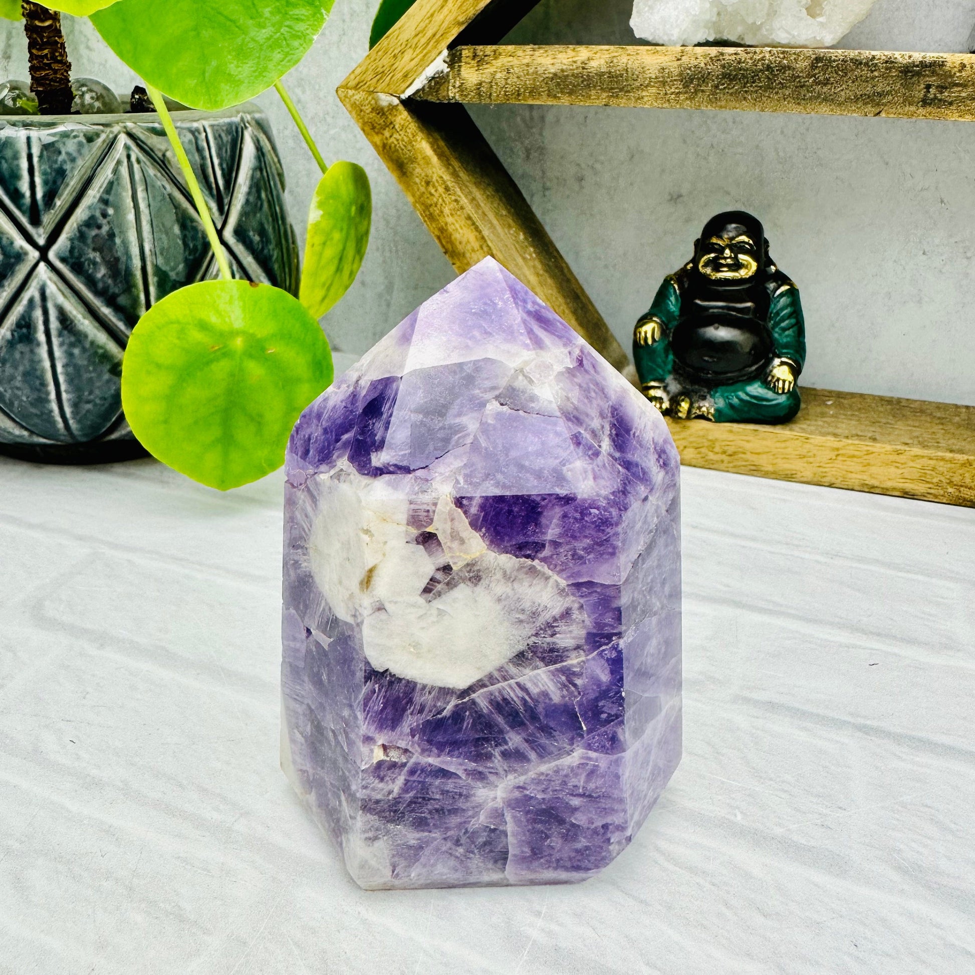  Amethyst Chevron Polished Point - front view