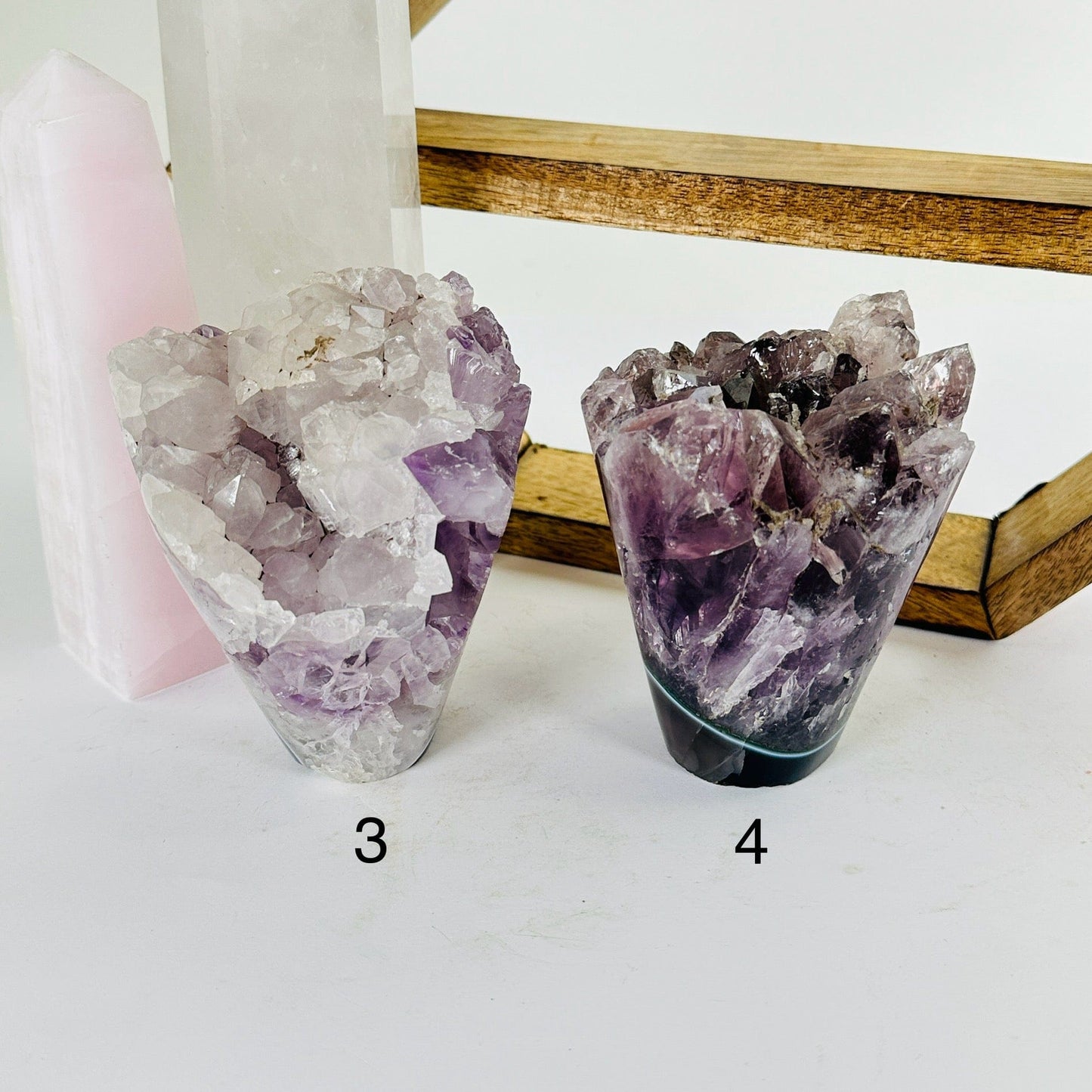 amethyst with decorations in the background