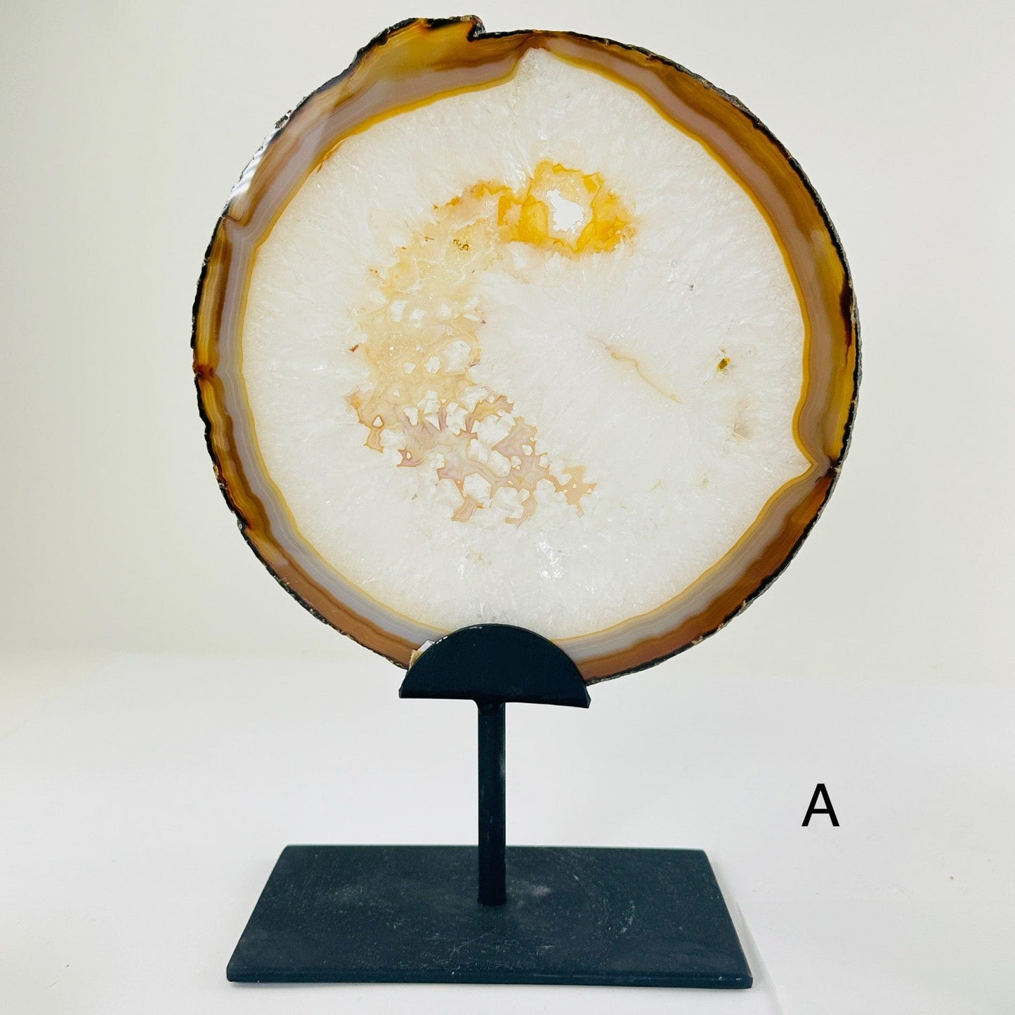 Agate Crystal Slice on Metal Stand - You Choose variant A labeled