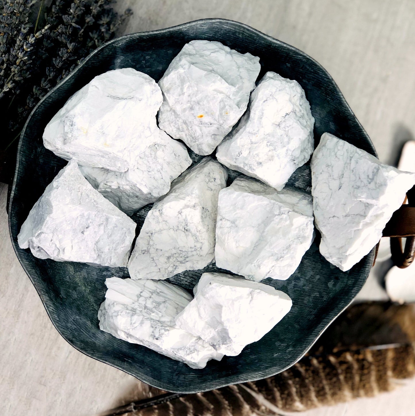 White Howlite Rough Stone - Large Natural Crystal