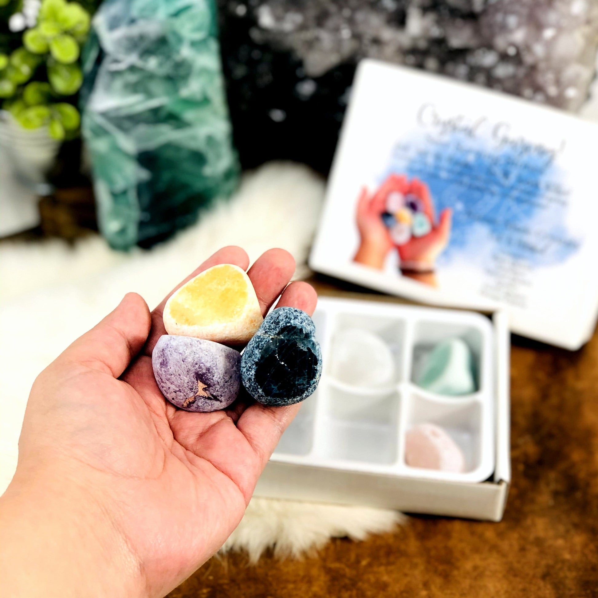 crystal gazing seer scrying stones in hand for size reference