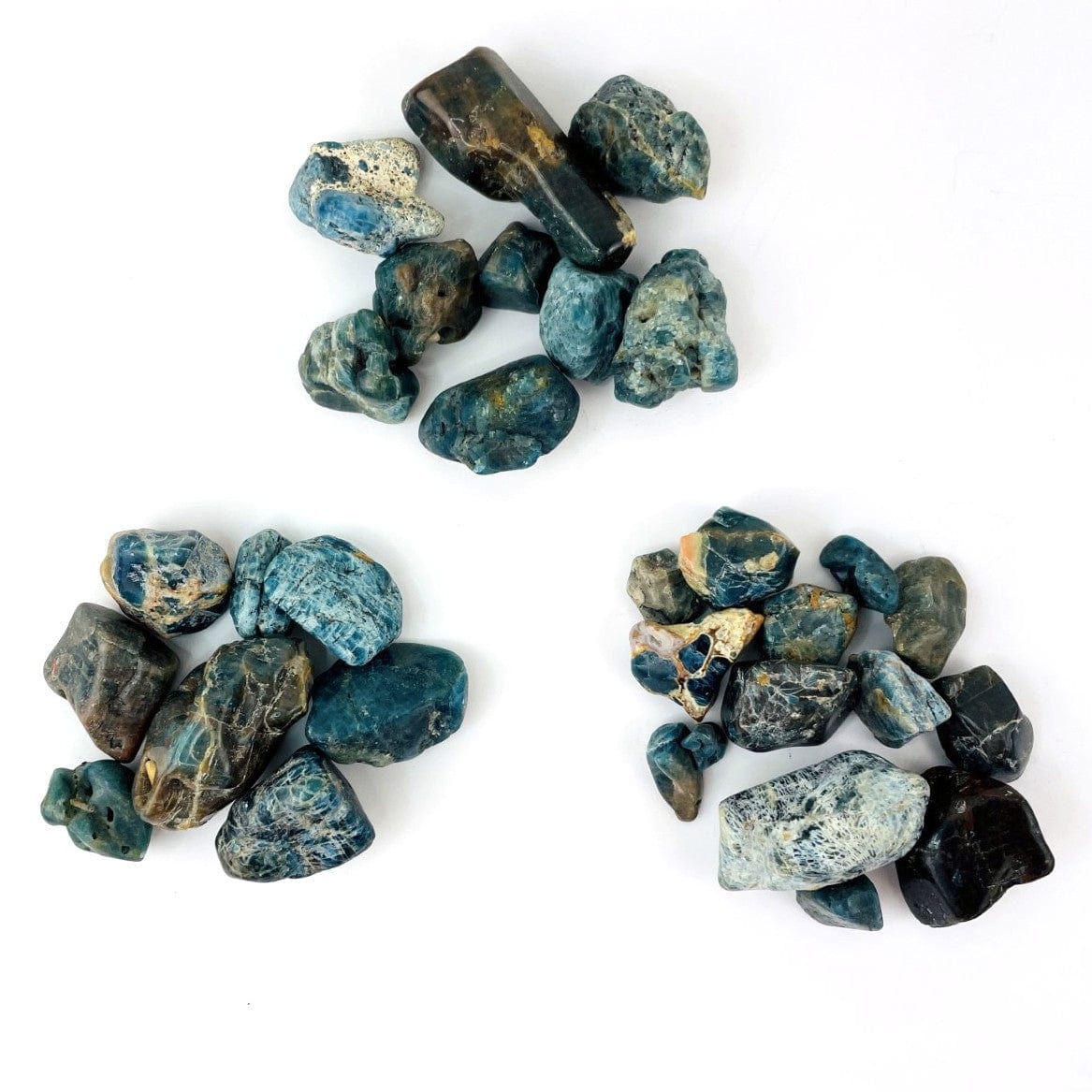 Natural Blue Apatite - 1/2 lb in each pile