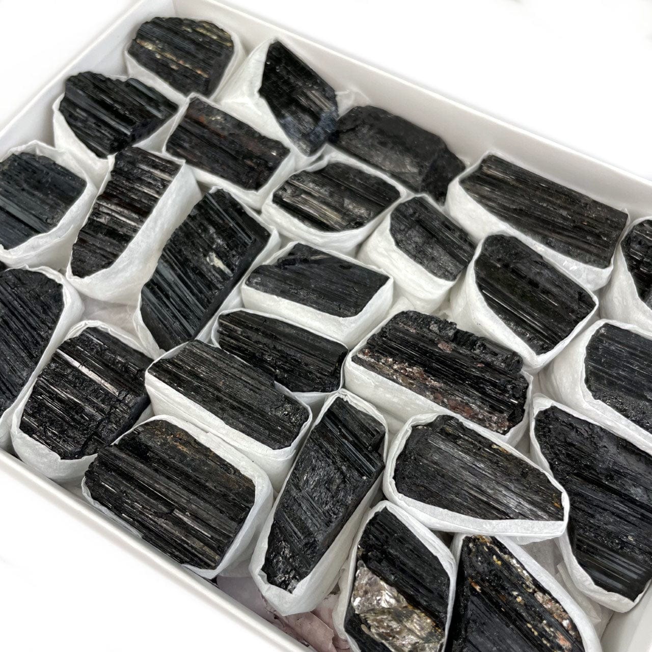 Raw Black Tourmaline box up close