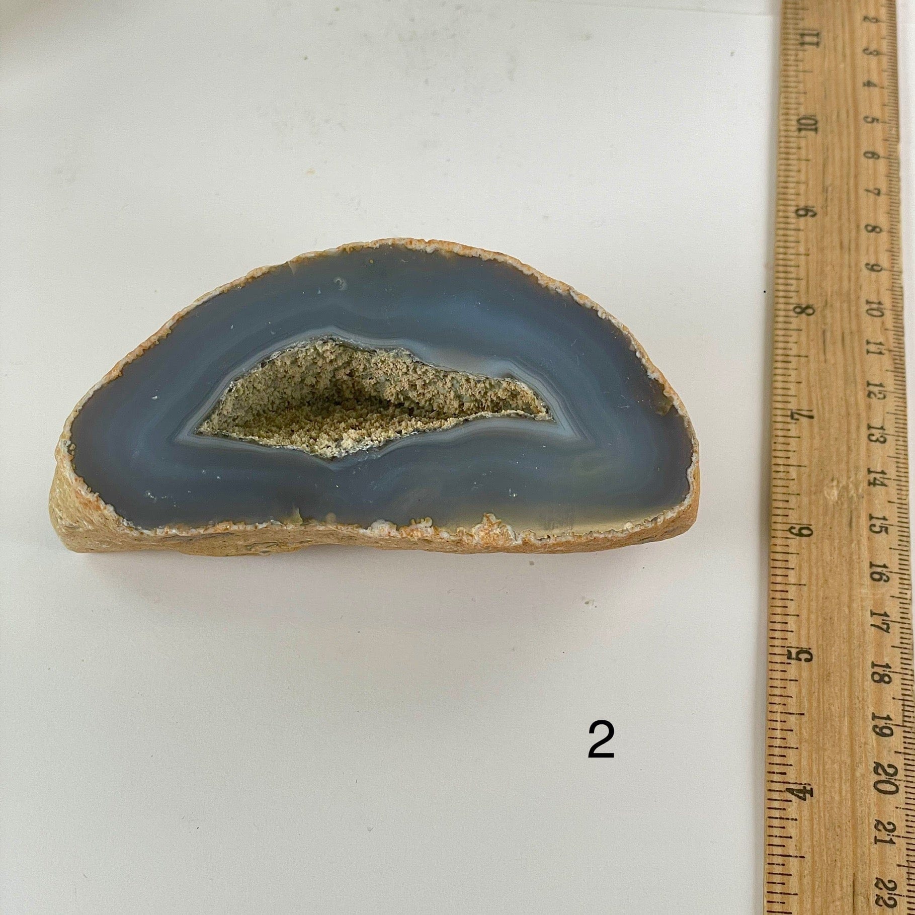 Agate Geode Half - Natural Crystal Geode - You Choose #4 variant 2 with ruler for size reference 