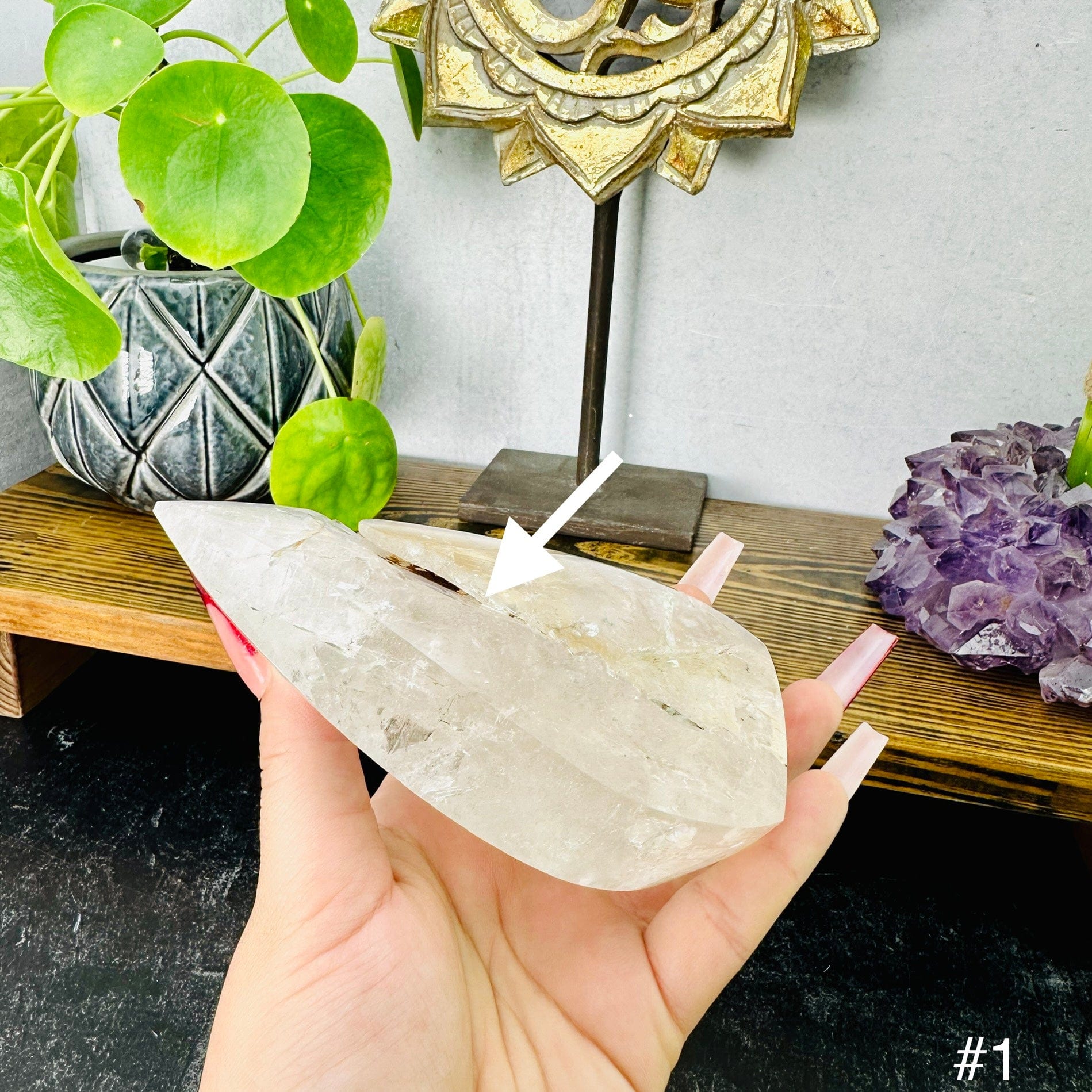 Crystal Quartz Flame Point - YOU CHOOSE - place of imperfection