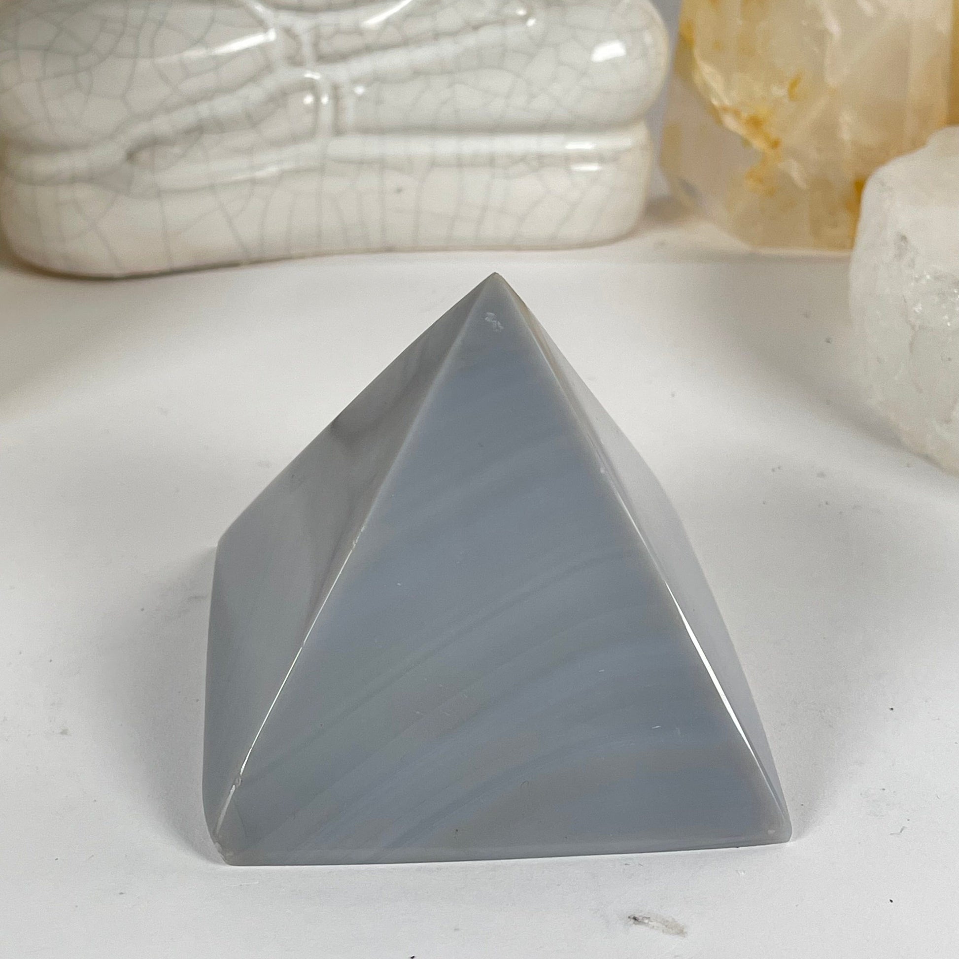 Agate Crystal Pyramid - One-of-a-Kind #2 side view
