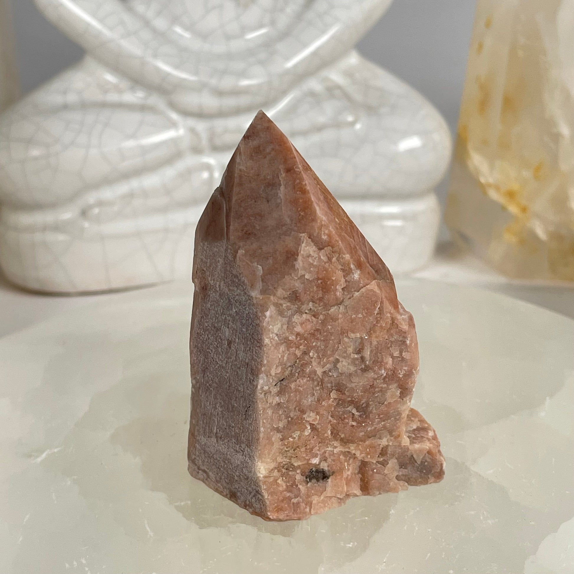 Feldspar Semi Polished Crystal Point - One-of-a-Kind side view