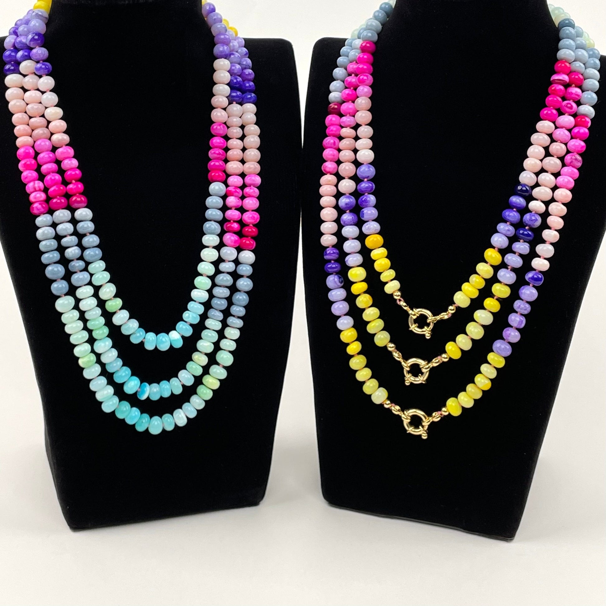 front and back side of the necklaces 