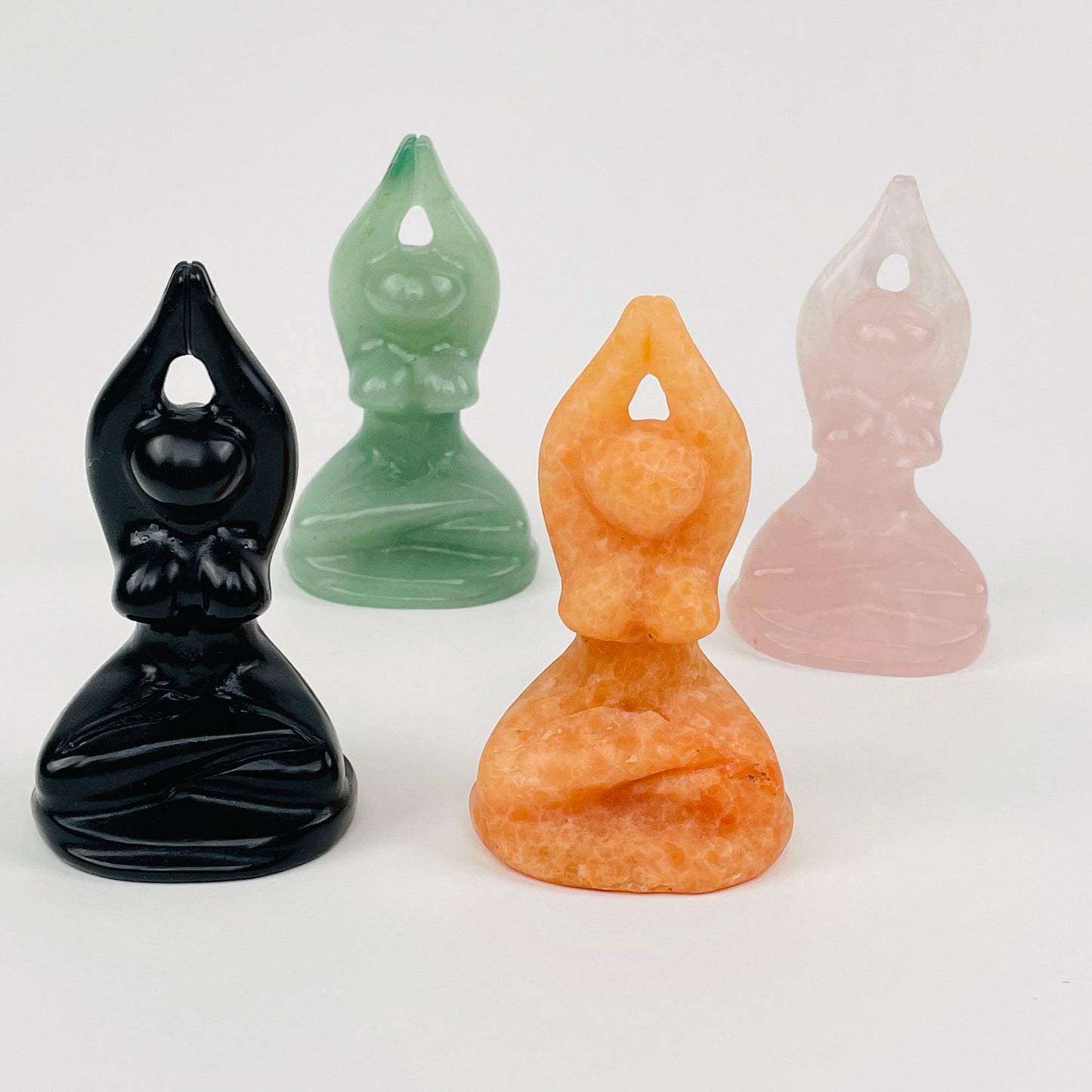 crystal goddesses displayed to show the differences in the crystal types 