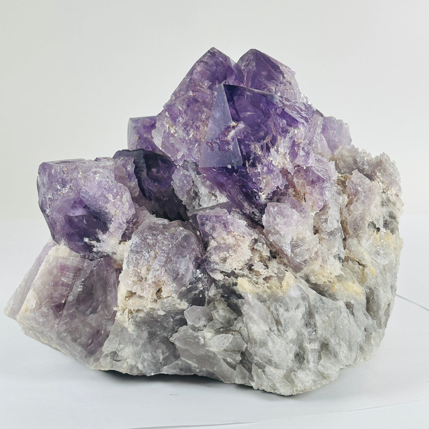Giant Elestial Amethyst Crystal Cluster from Brazil - Rare Find front view