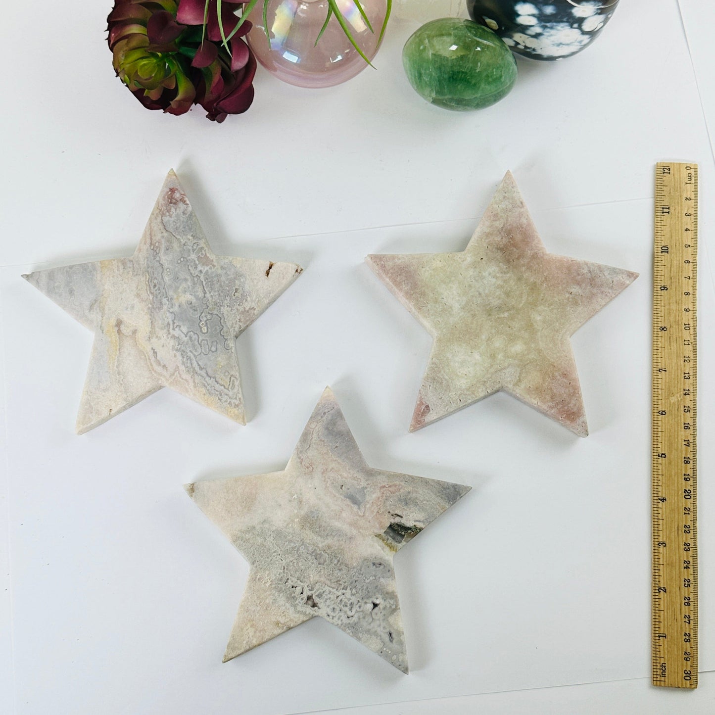 Pink Amethyst Large Crystal Star - You Choose all variants with ruler for size reference
