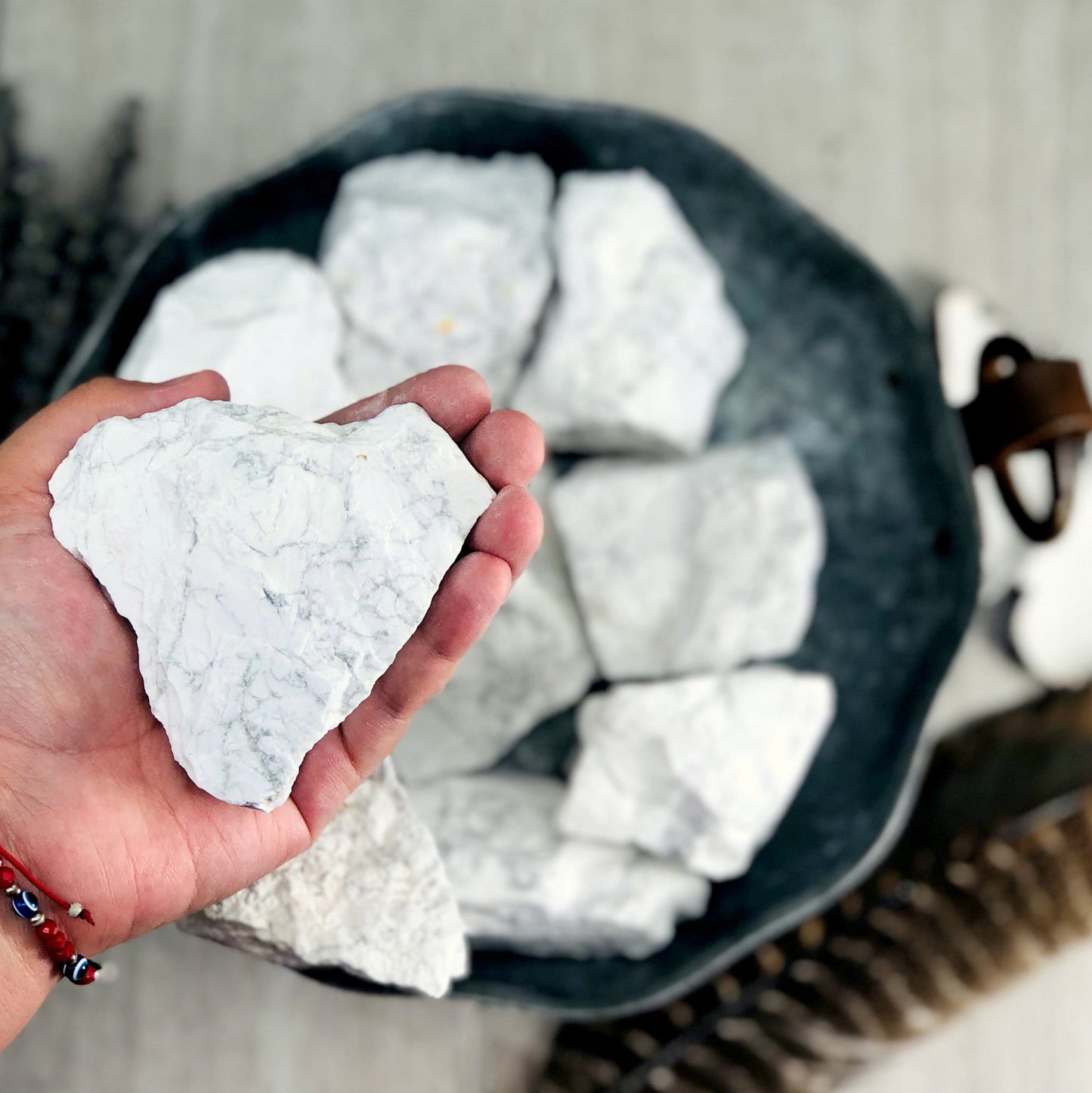 White Howlite Rough Stone - Large Natural Crystal