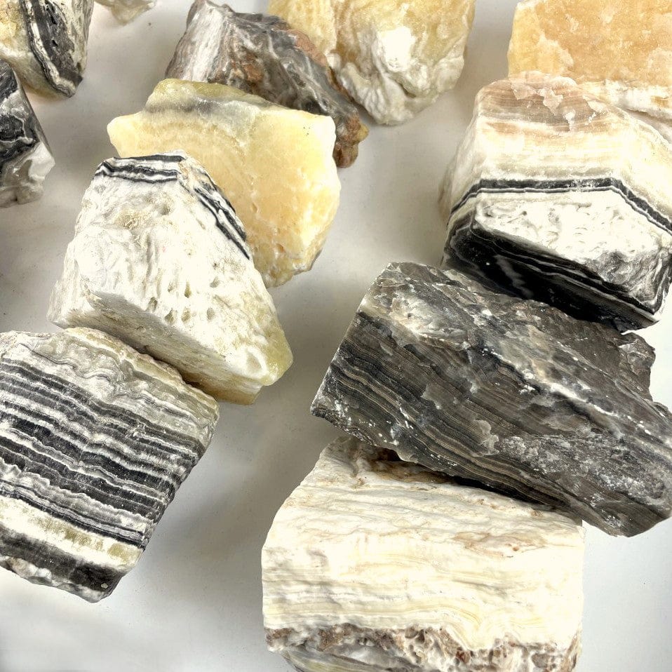 Mexican Onyx Rough Stone Chunks in various colors