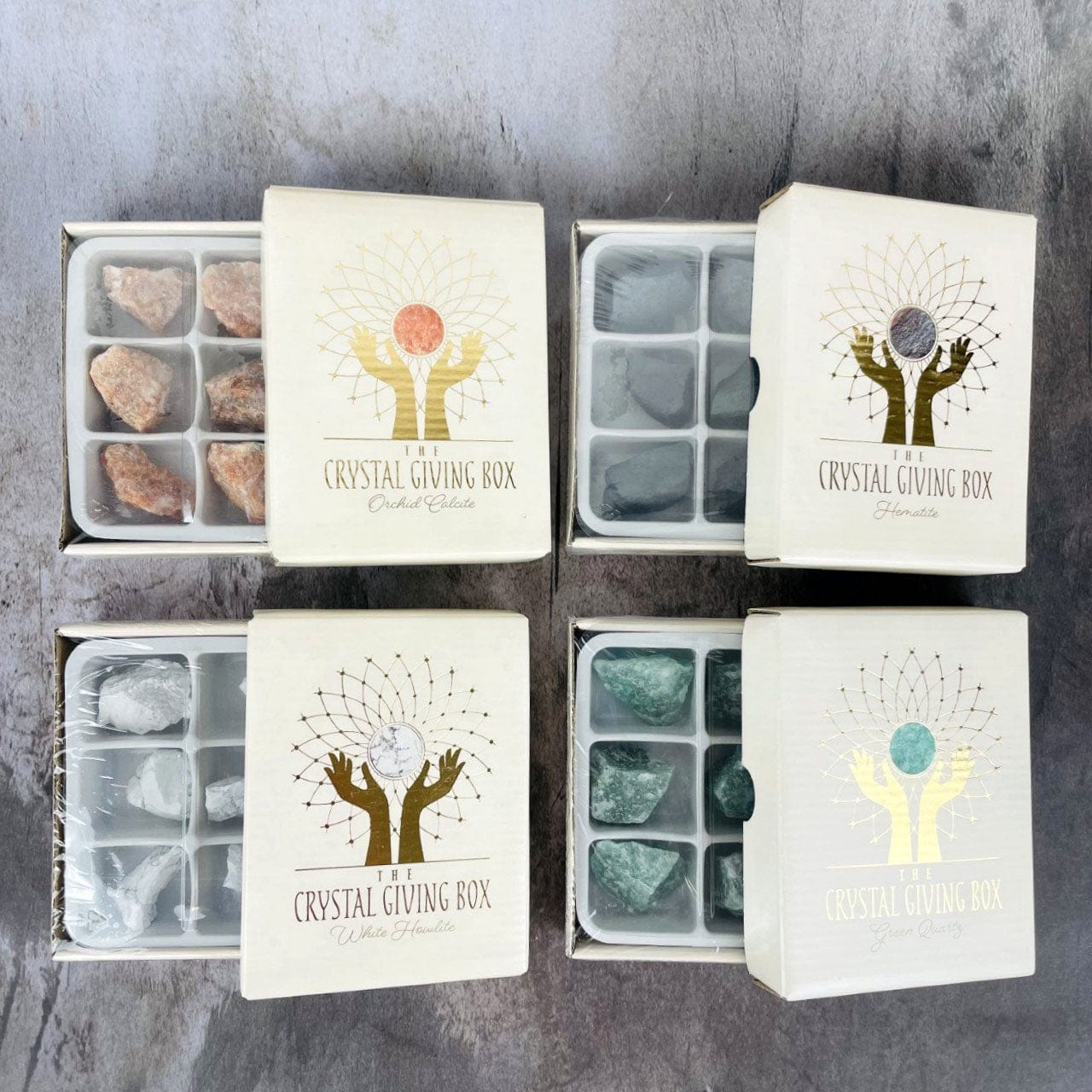 4 different Crystal Giving Box - Set of 6