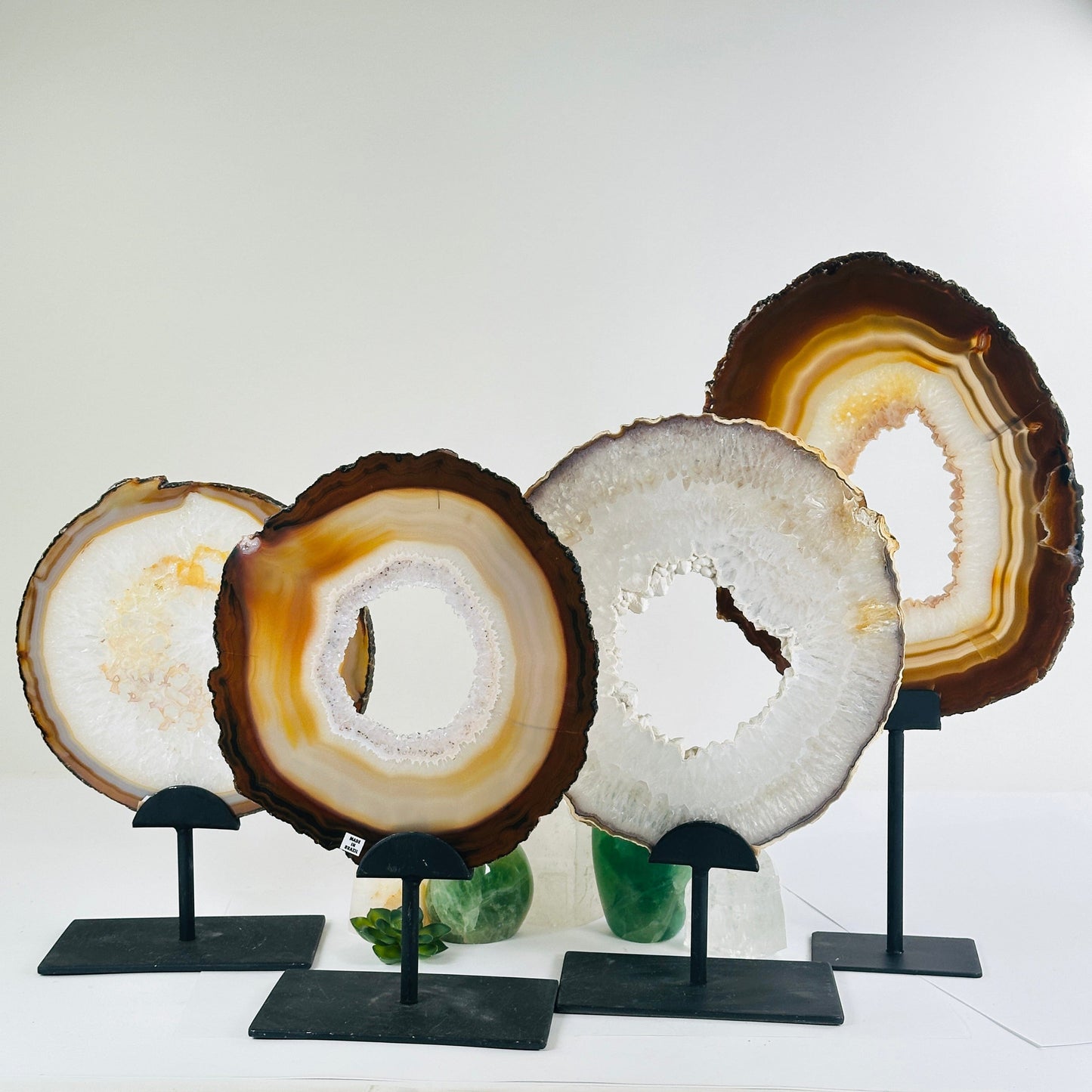 Agate Crystal Slice on Metal Stand - You Choose all variants