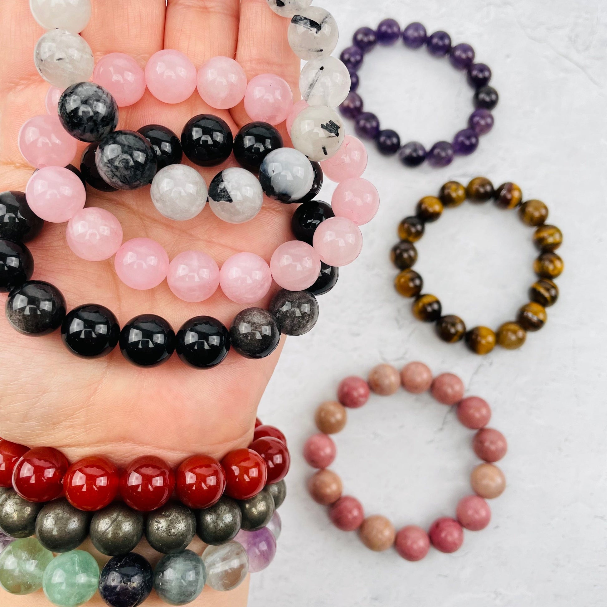 bracelets in hand for size reference 