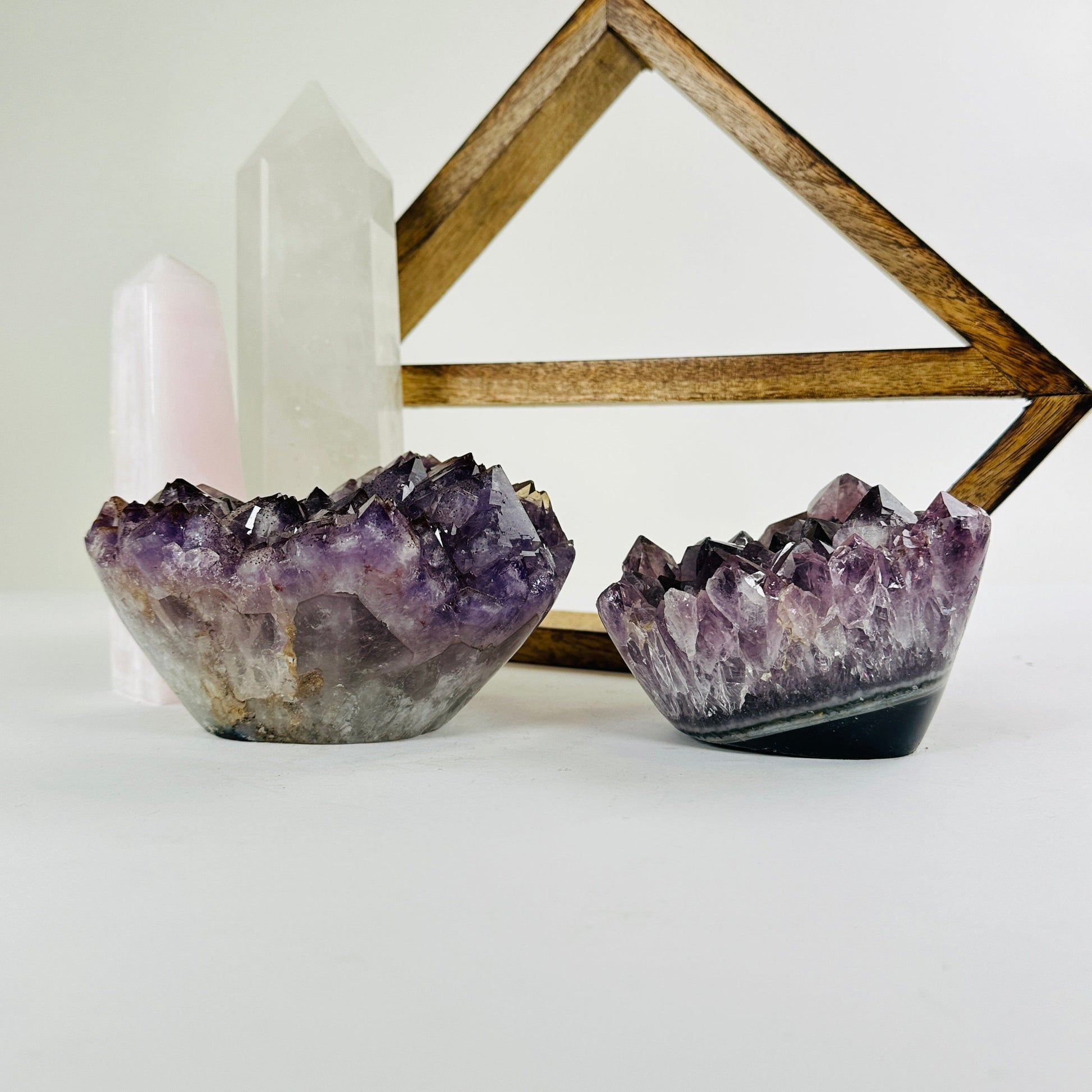 amethyst with decorations in the background