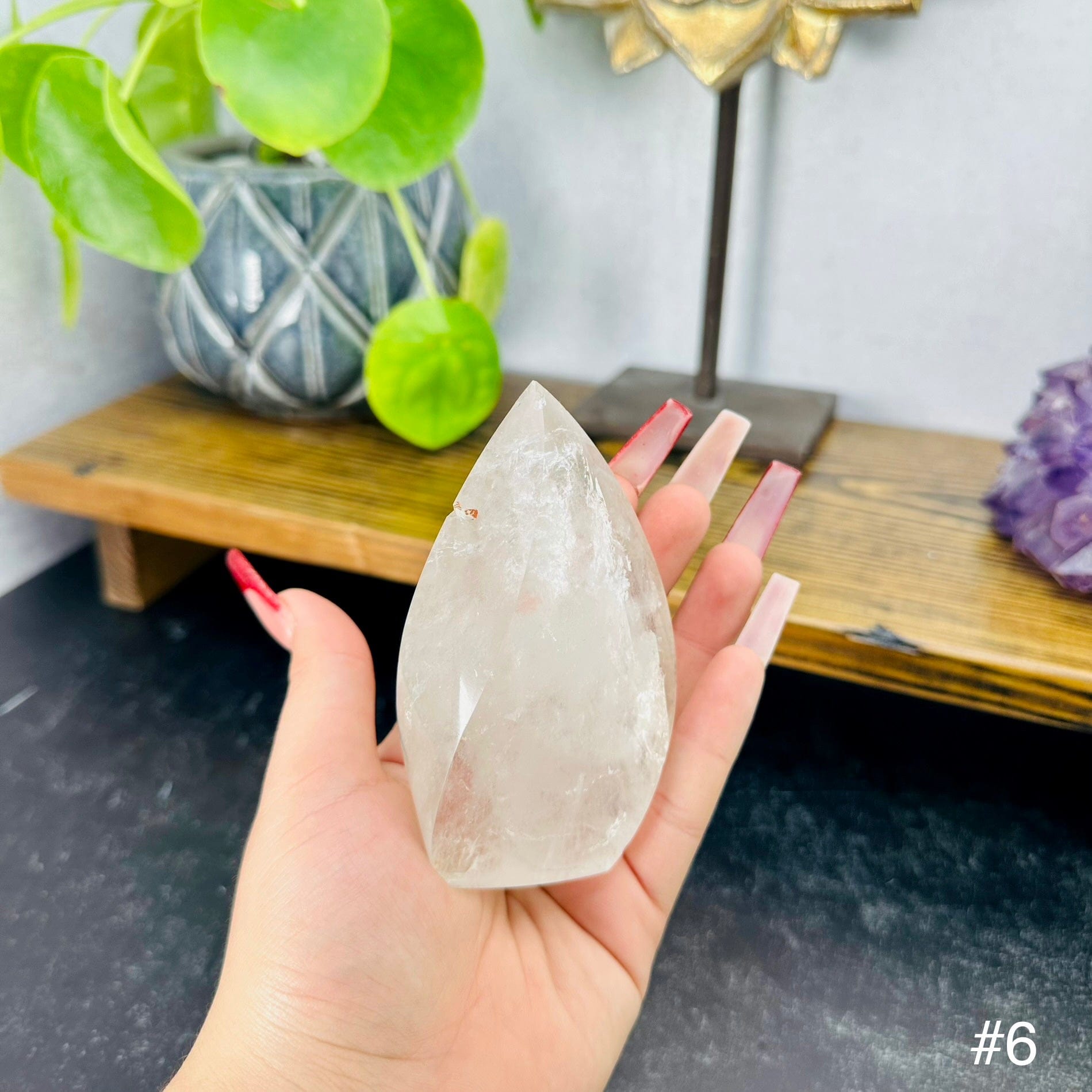 Crystal Quartz Flame Point - YOU CHOOSE - choice number six front view