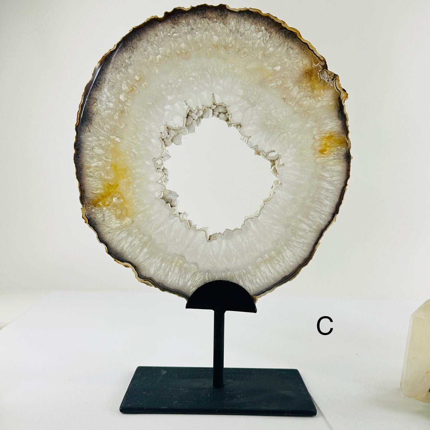 Agate Crystal Slice on Metal Stand - You Choose variant C labeled