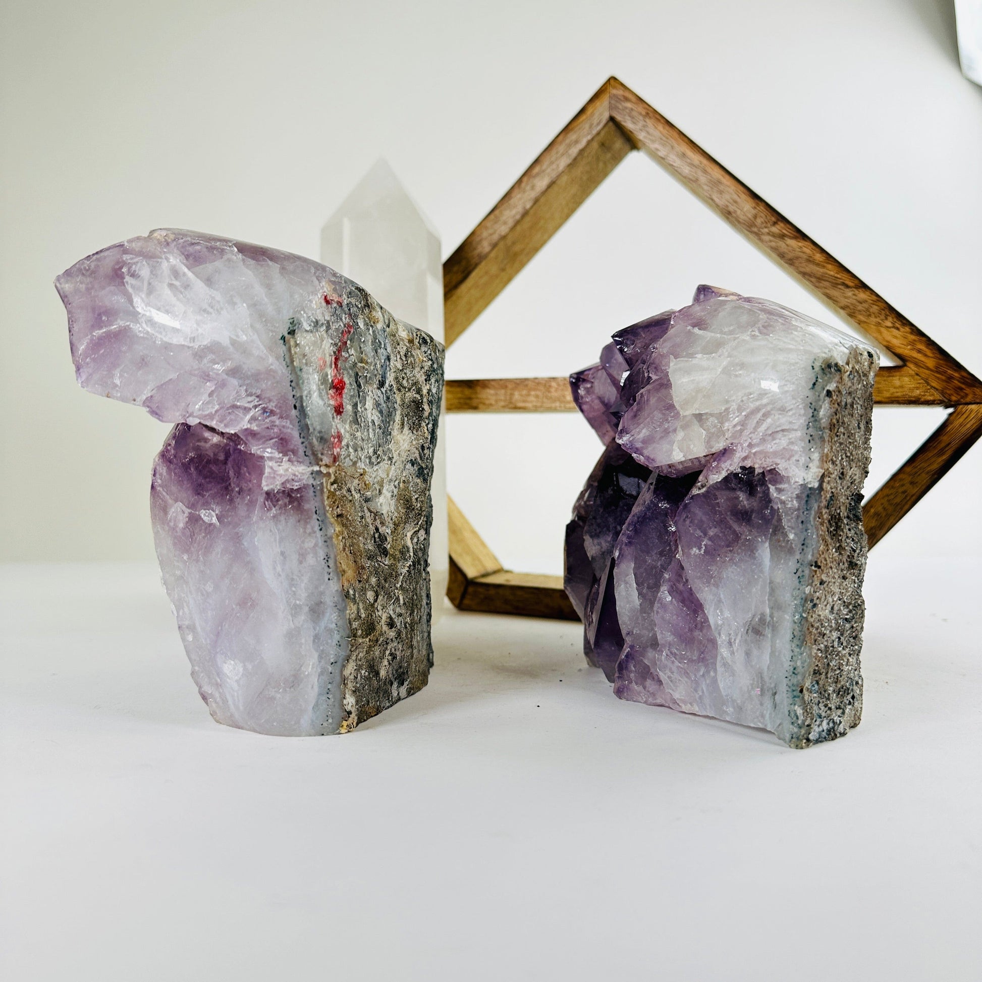 amethyst with decorations in the background