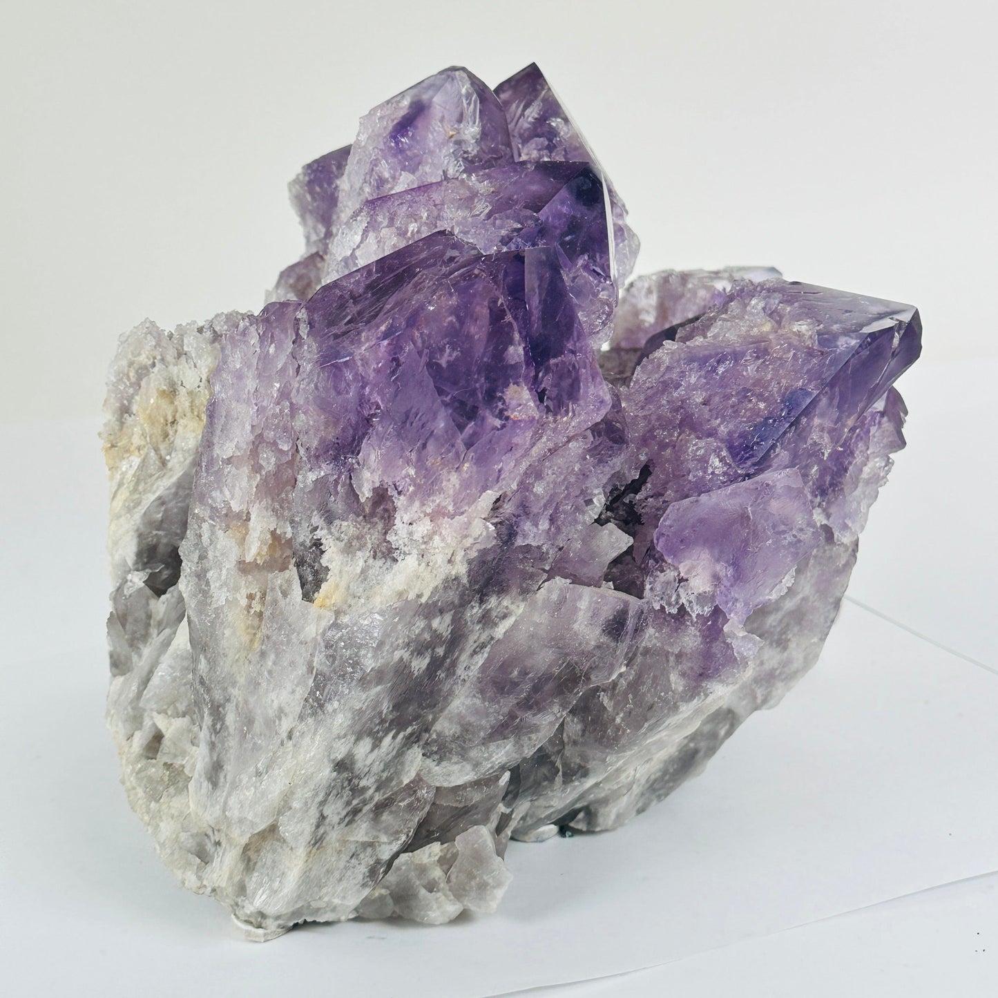 Giant Elestial Amethyst Crystal Cluster from Brazil - Rare Find side view