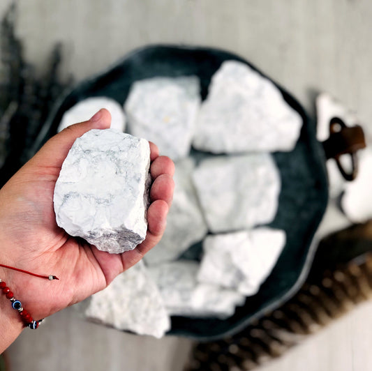 White Howlite Rough Stone - Large Natural Crystal