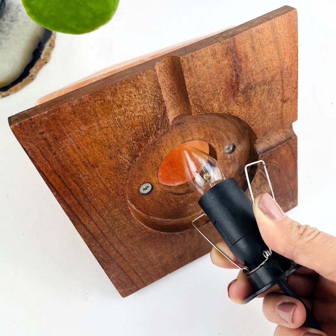showing how you put the bulb in
