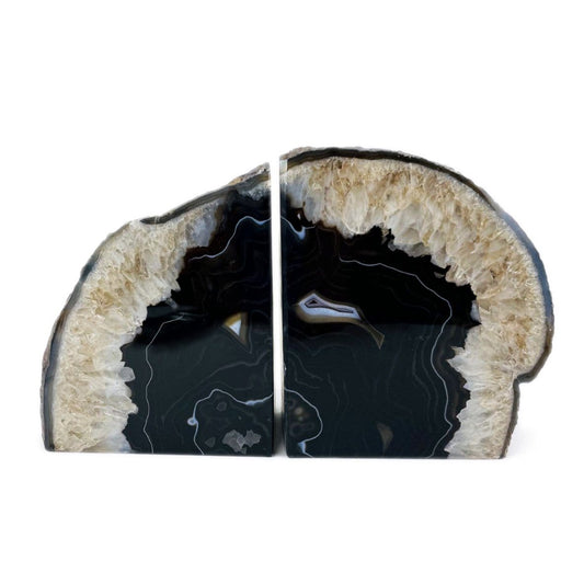 Black Agate Bookend Pair