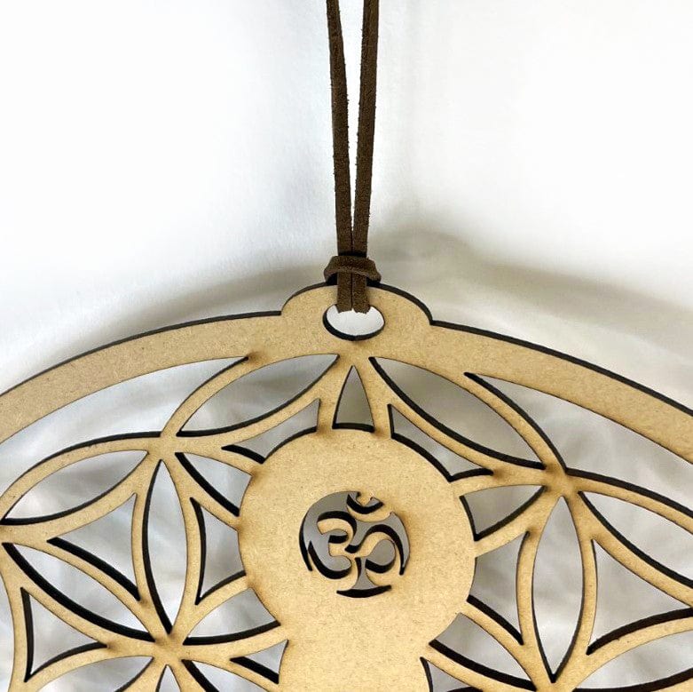 Wood Crystal Grid - Flower of Life with Buddah and 7 Chakra (RK15-31)