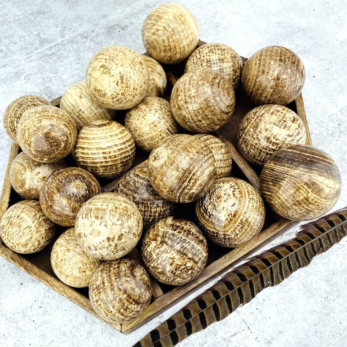 top view of spheres to show various thicknesses