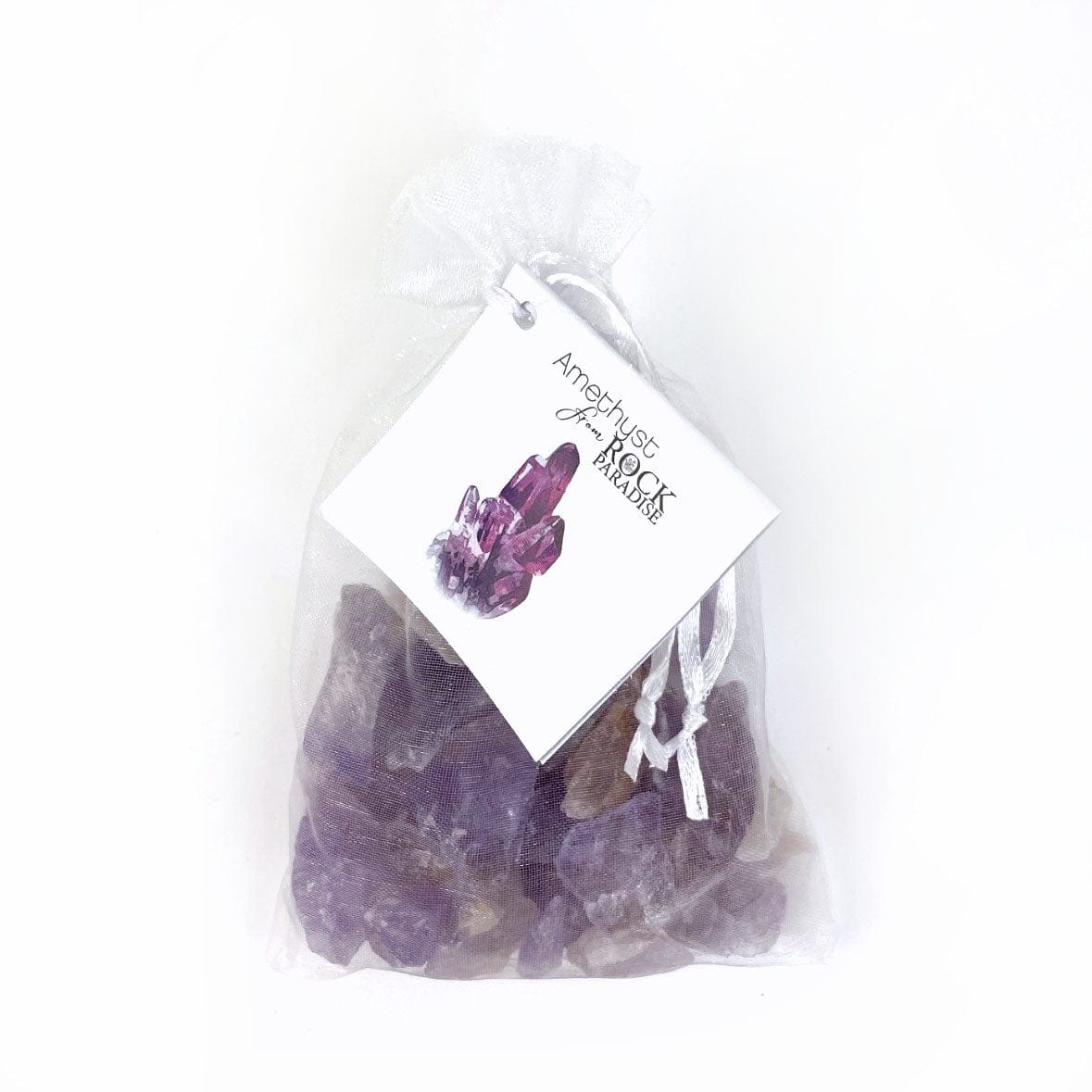 Amethyst Stones - Tied & Tagged in an Organza Bag