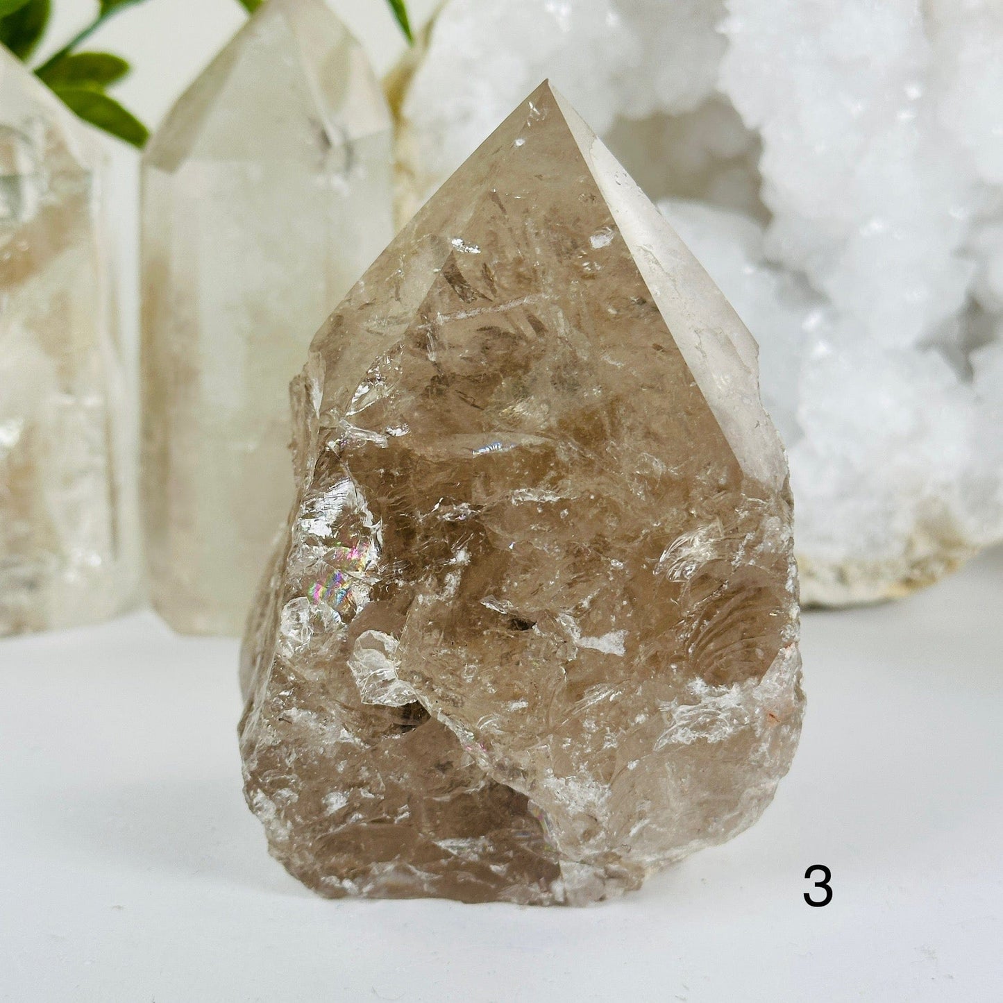 Smoky Quartz Crystal Point - Semi Polished - You Choose #1 variant 3 labeled