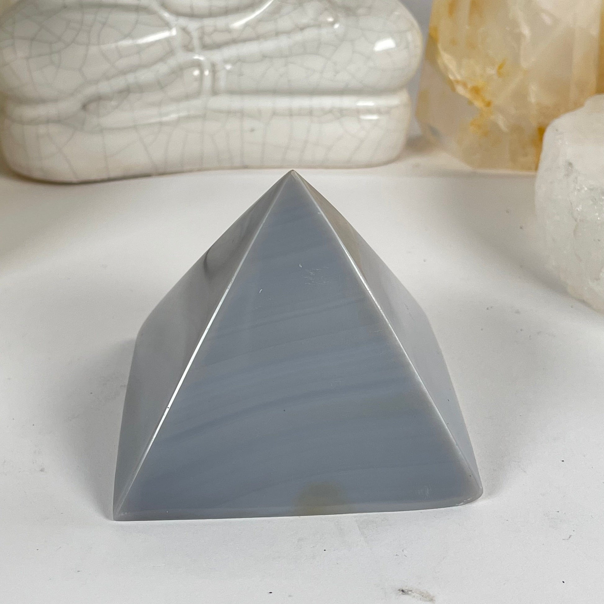 Agate Crystal Pyramid - One-of-a-Kind #2 back view