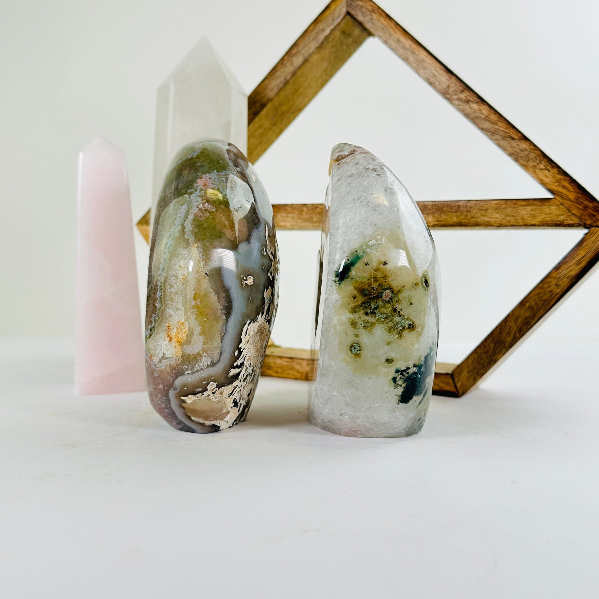 amethyst with decorations in the background