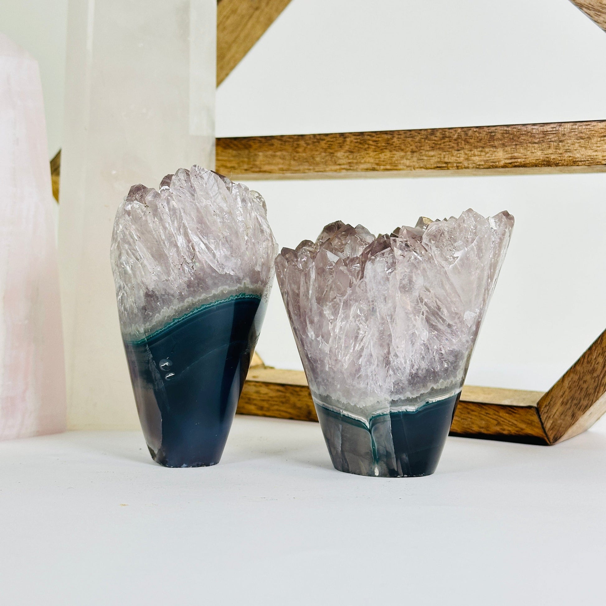 amethyst with decorations in the background