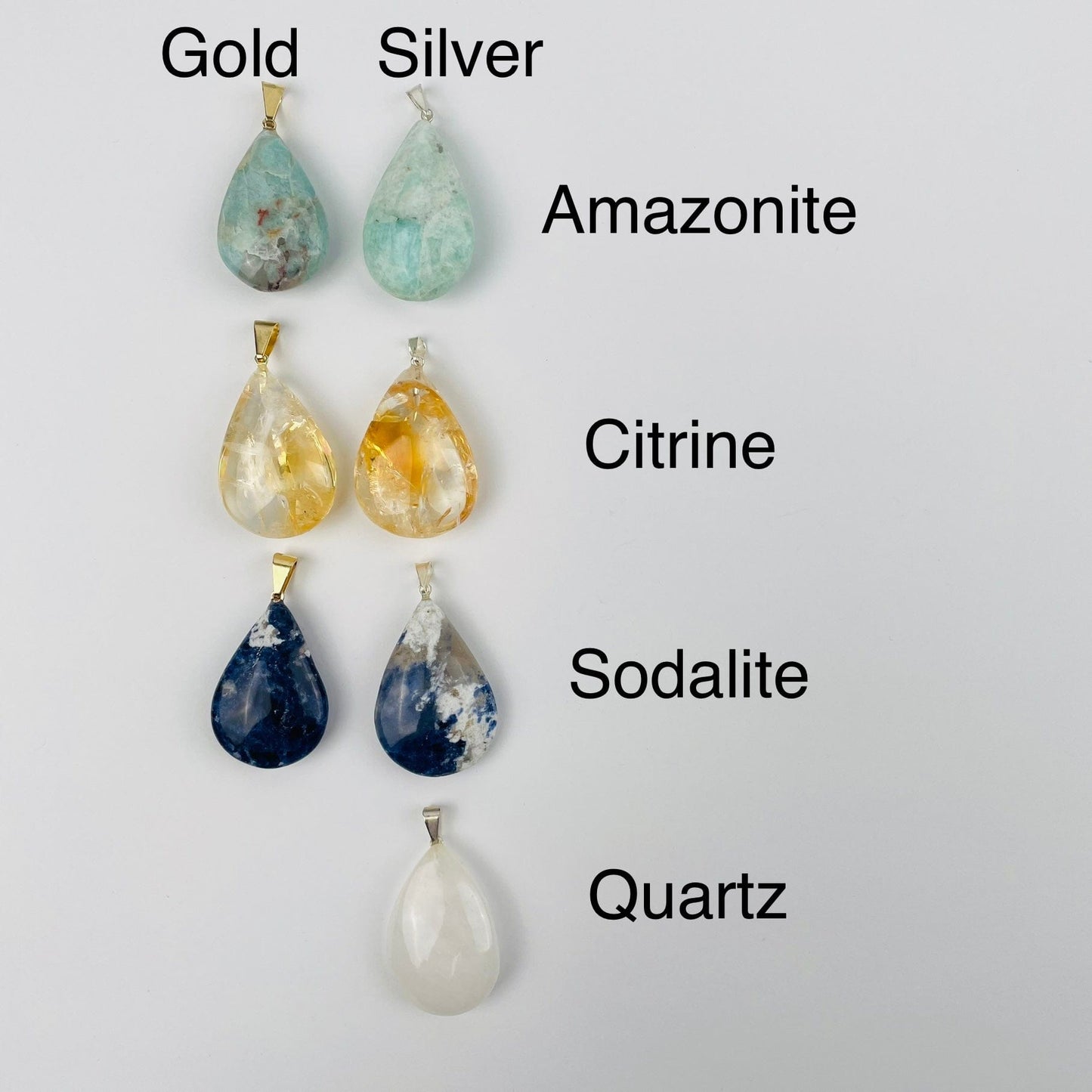 Crystal Teardrop Pendants
