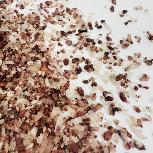 Lithium Quartz Crumble - 1 Lb Bag - close up view of lithium quartz crumble