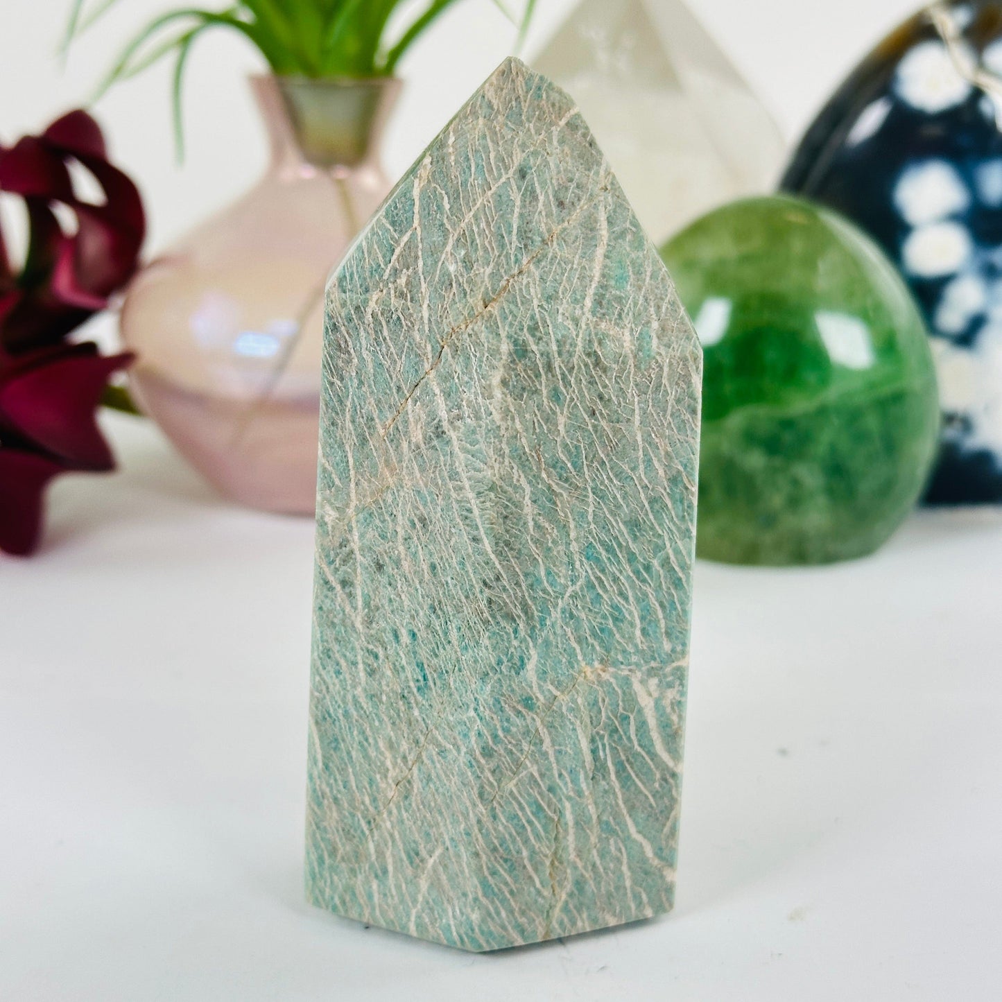 Amazonite Polished Crystal Point #1 back view
